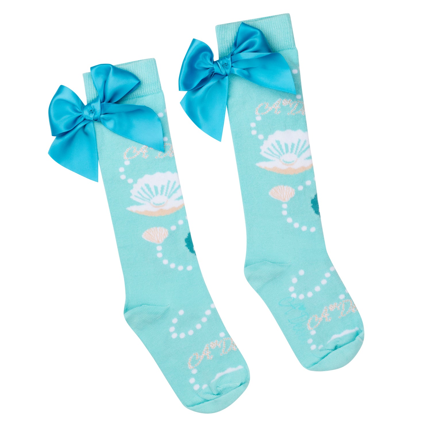 Aruba Blue Pearl Print Knee High Socks