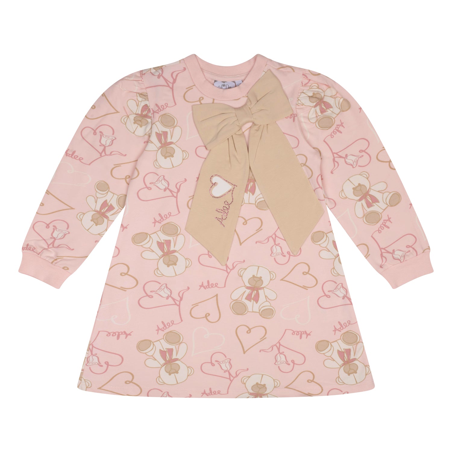 Teddy Print Sweat Dress