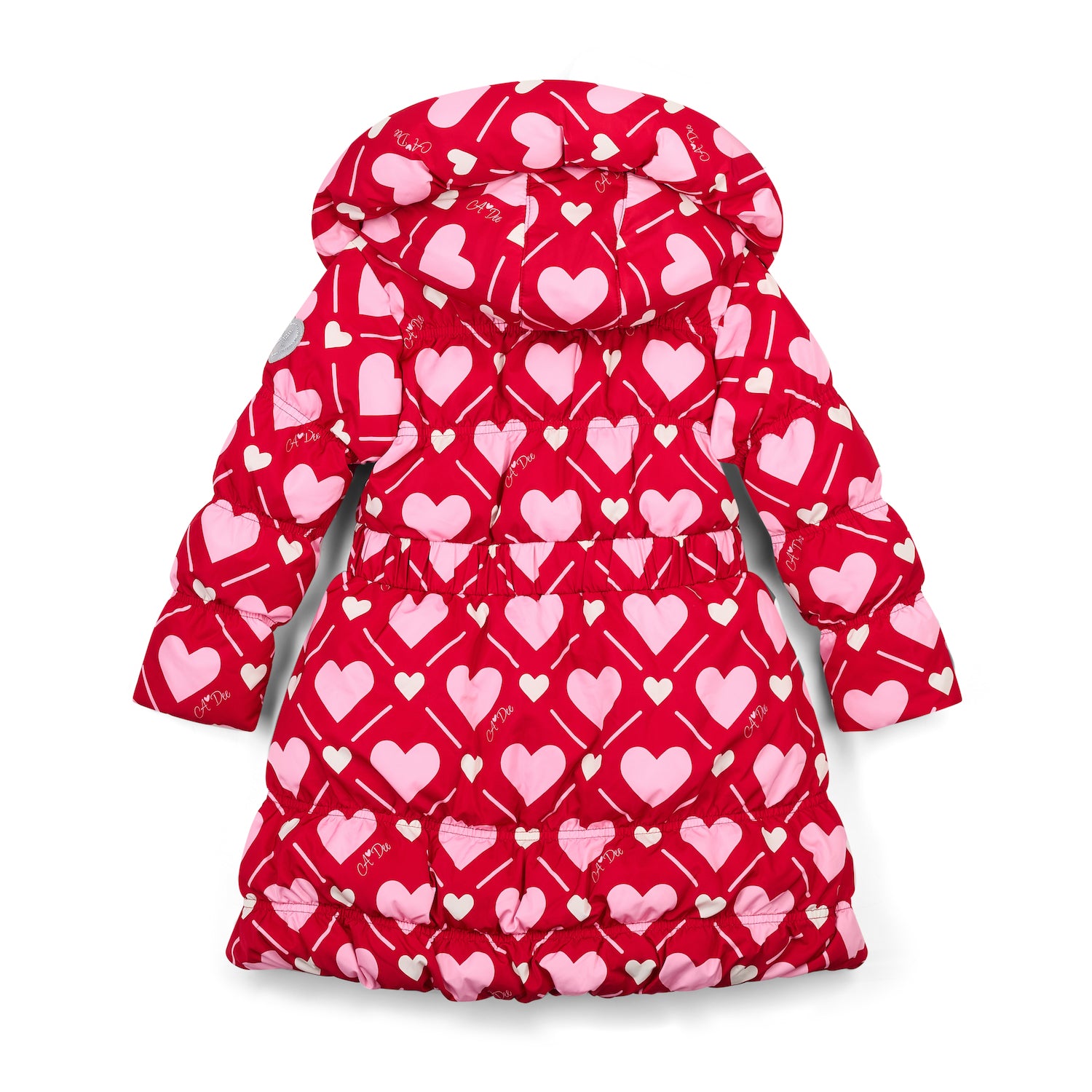 Heart Print Bow Coat