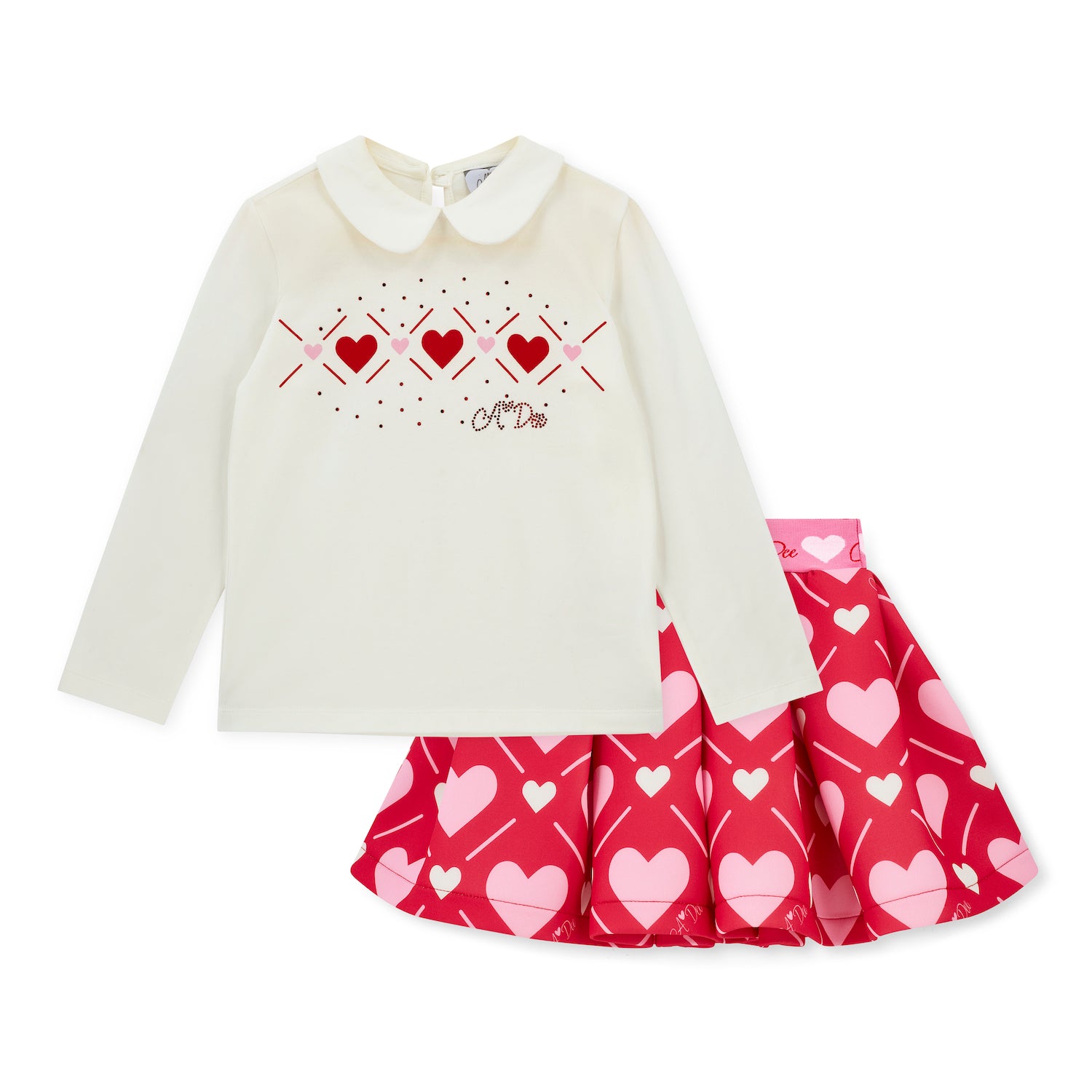 Heart Print Skirt Set