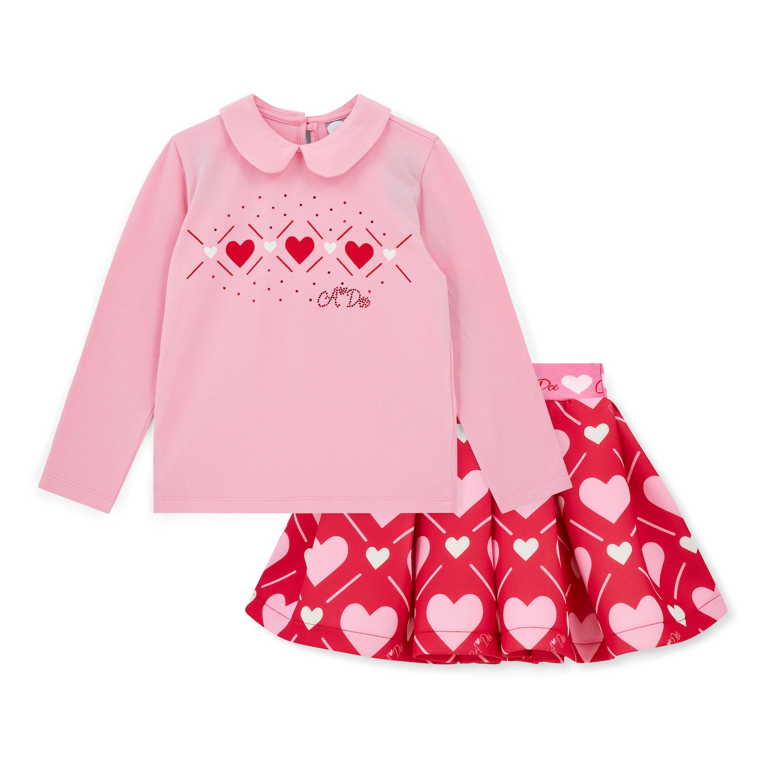 Heart Print Skirt Set