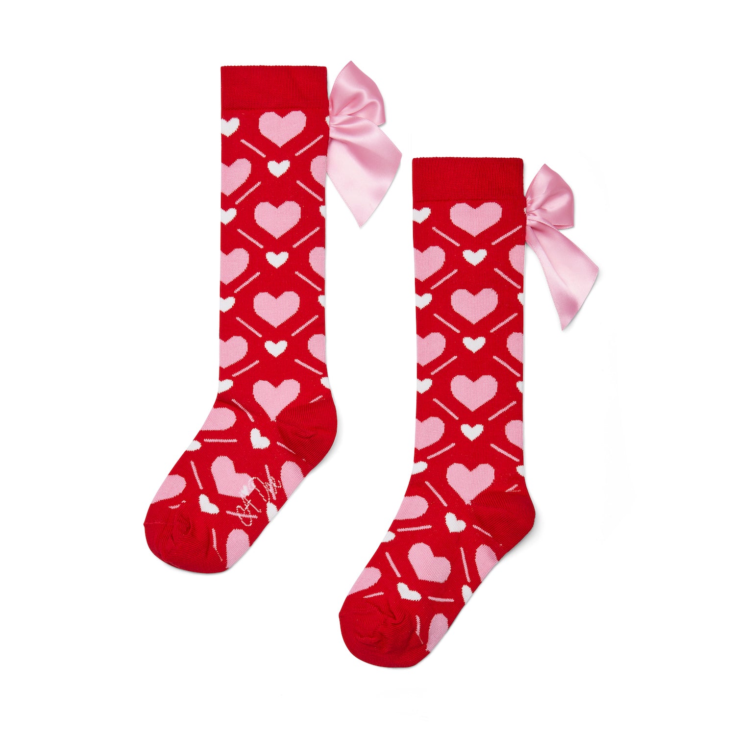 Heart Print Knee High Socks