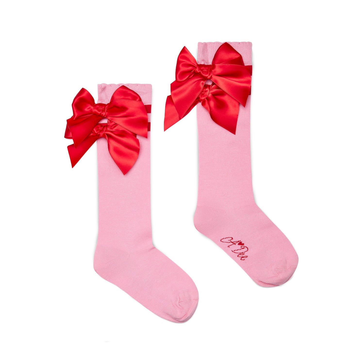 Pink Bow Knee High Socks
