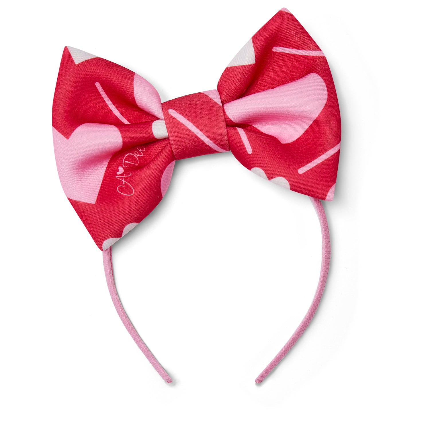Heart Print Bow Headband