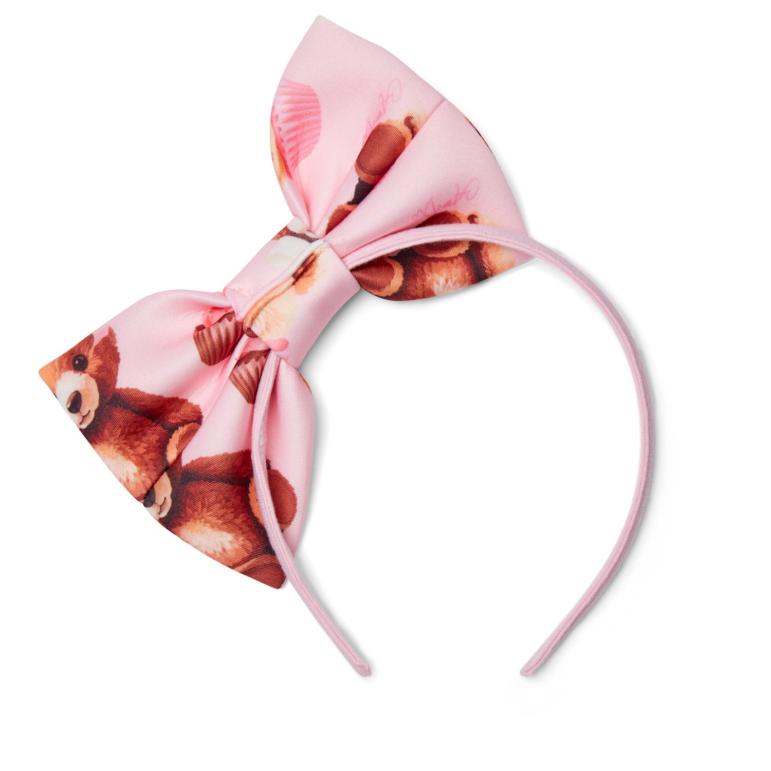 Pink Bear Print Headband