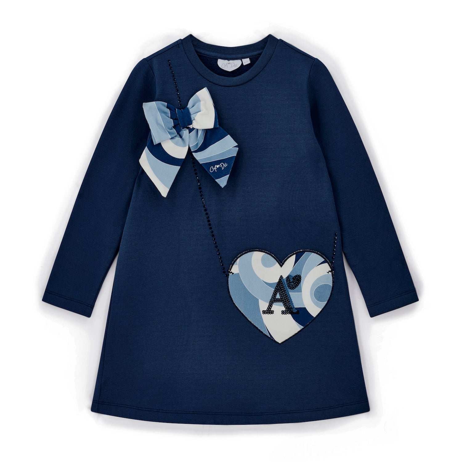 Blue Handbag Sweat Dress
