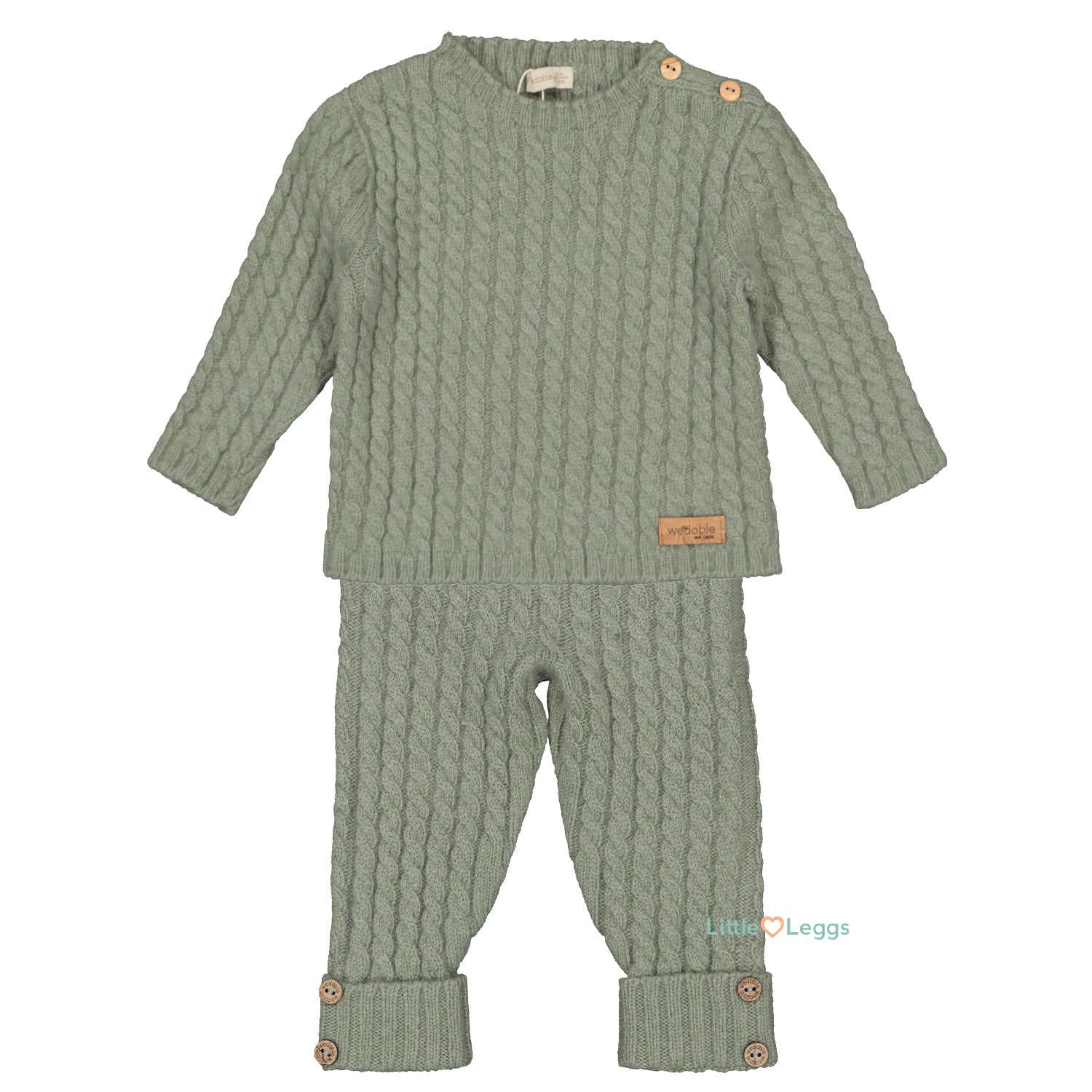 Sage Green Cable Knit Set