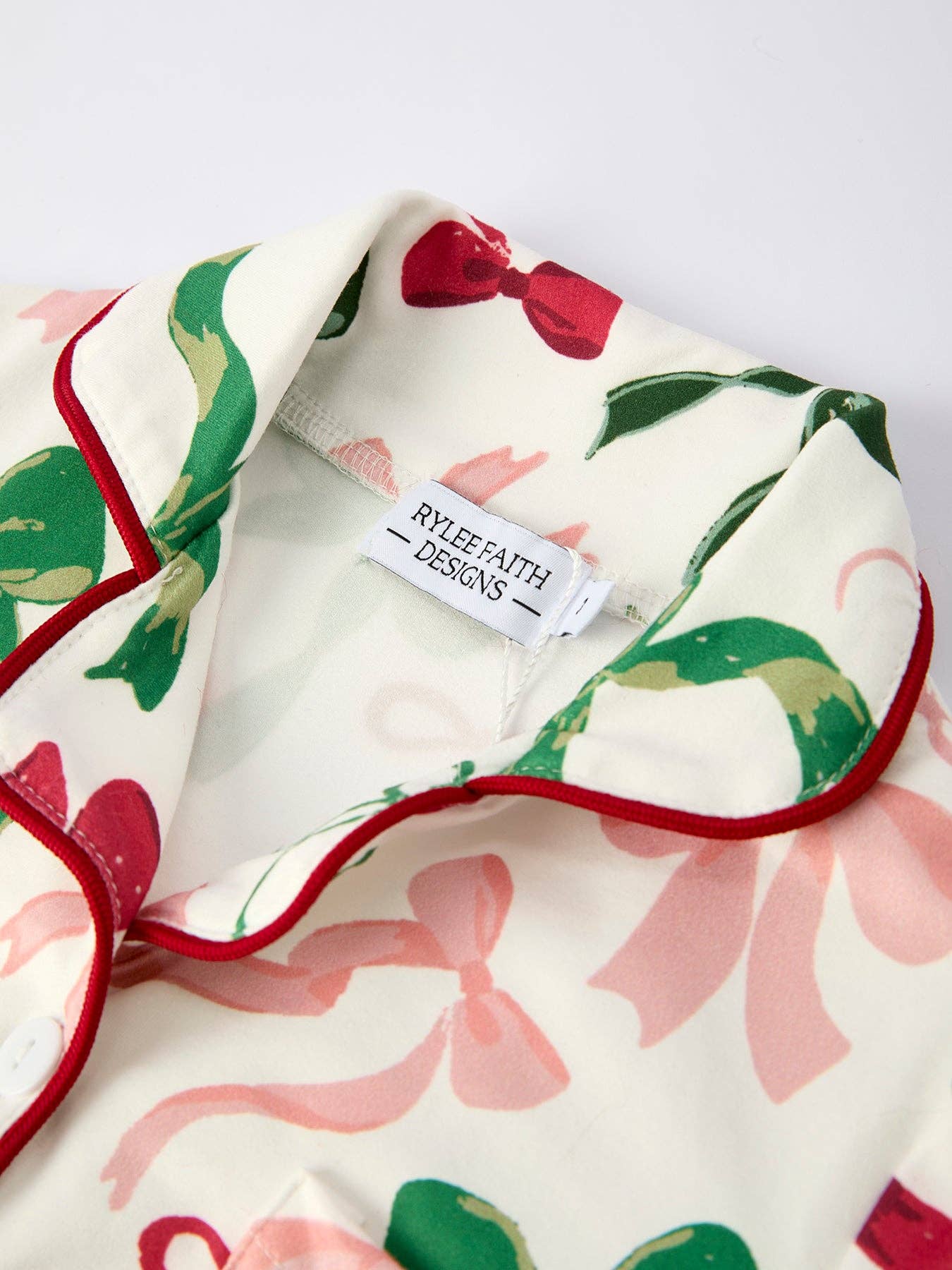 Holiday Bow Print Christmas Pyjamas Set  PRE ORDER OCT