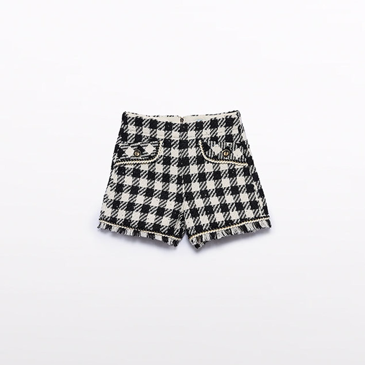 Black & Ivory Tweed Shorts