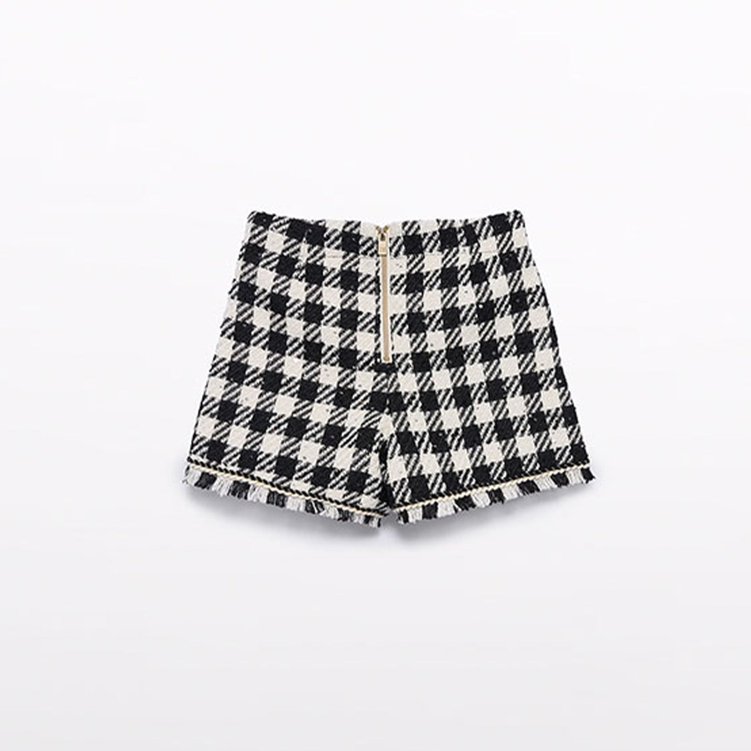 Black & Ivory Tweed Shorts