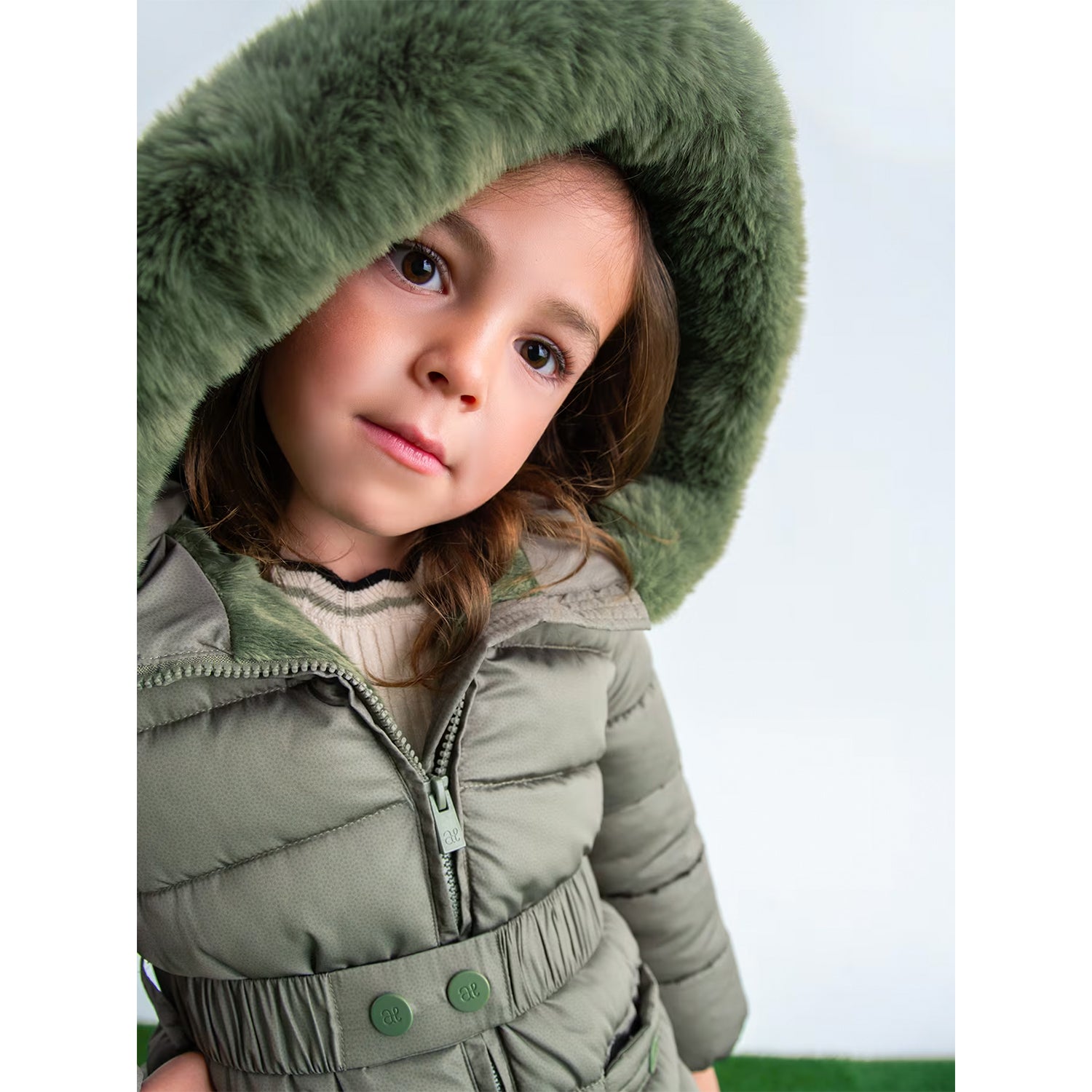 Khaki Green Padded Coat