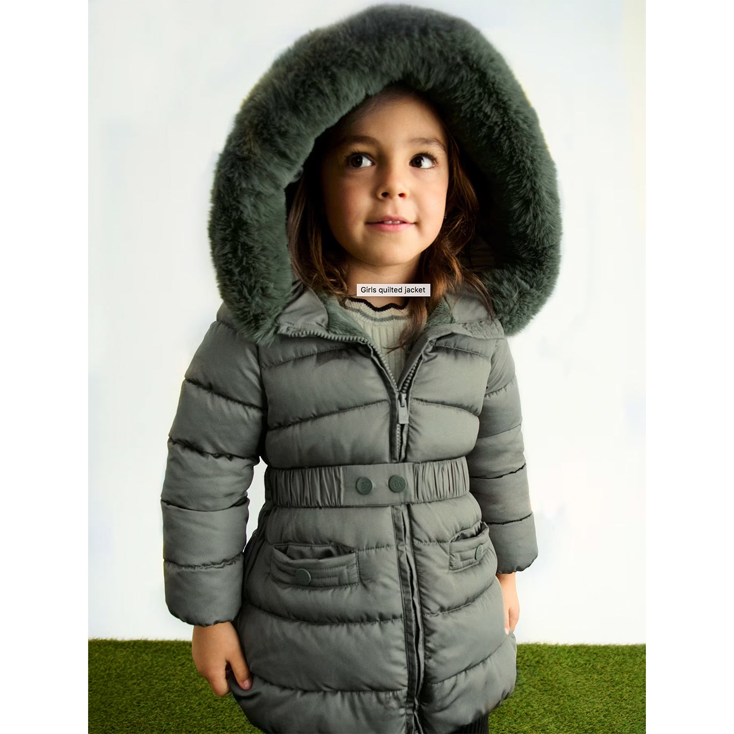 Khaki Green Padded Coat