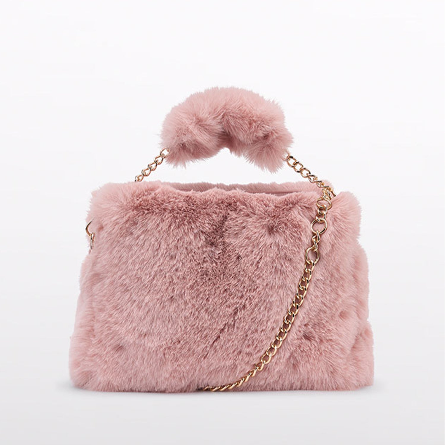 Pink Faux Fur Handbag