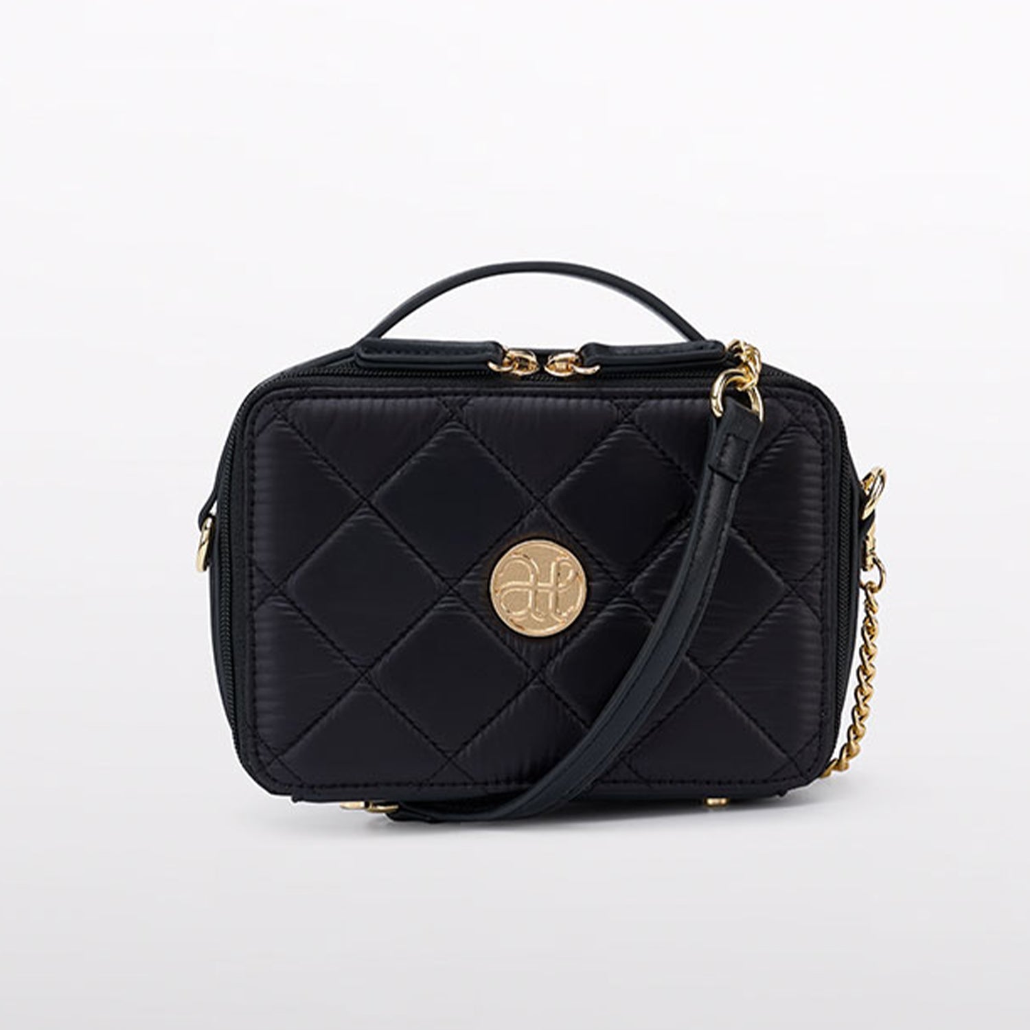 Black Quilted Cross Body Handbag