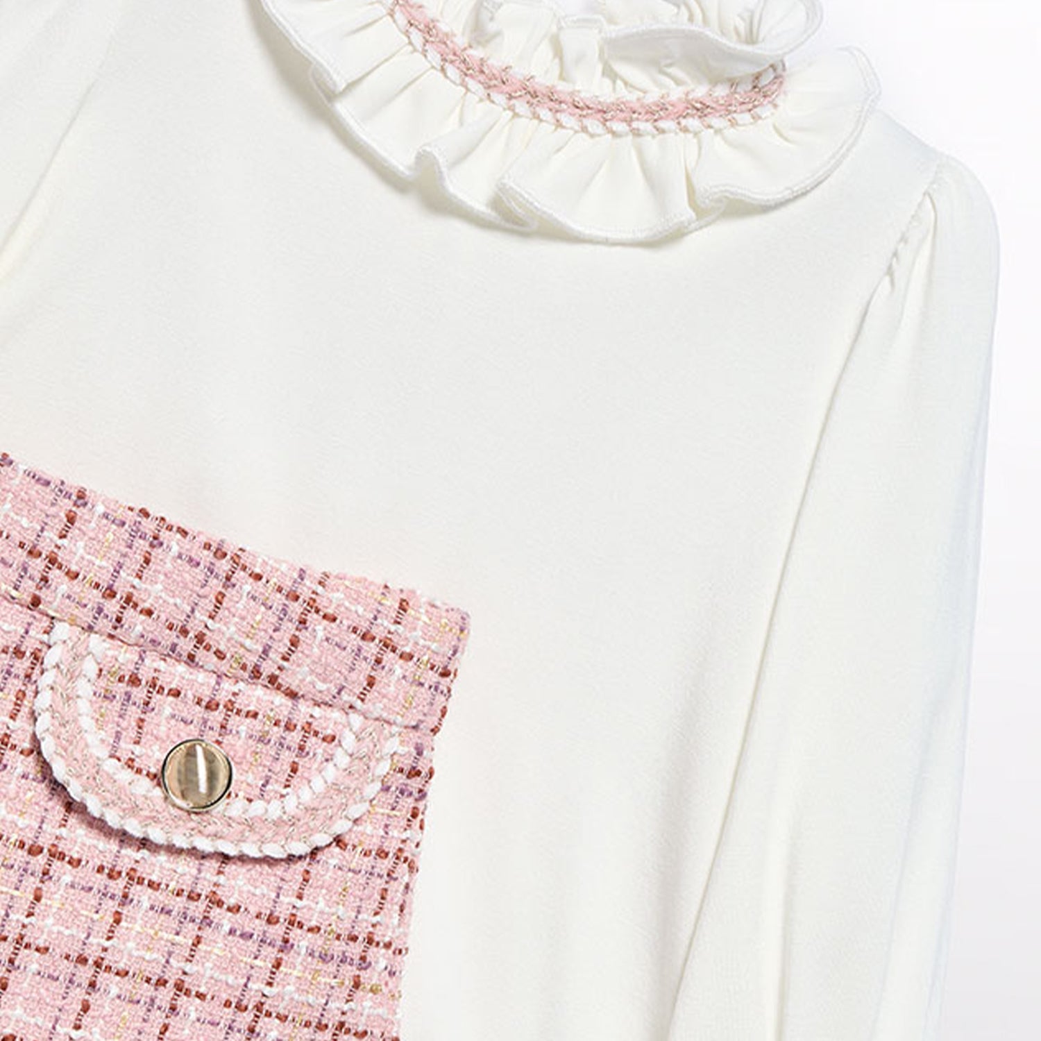 Tweed Ivory Blouse & Short Set