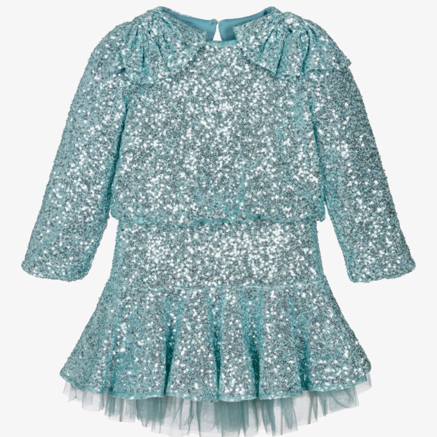 Blue Sequin Skirt Set