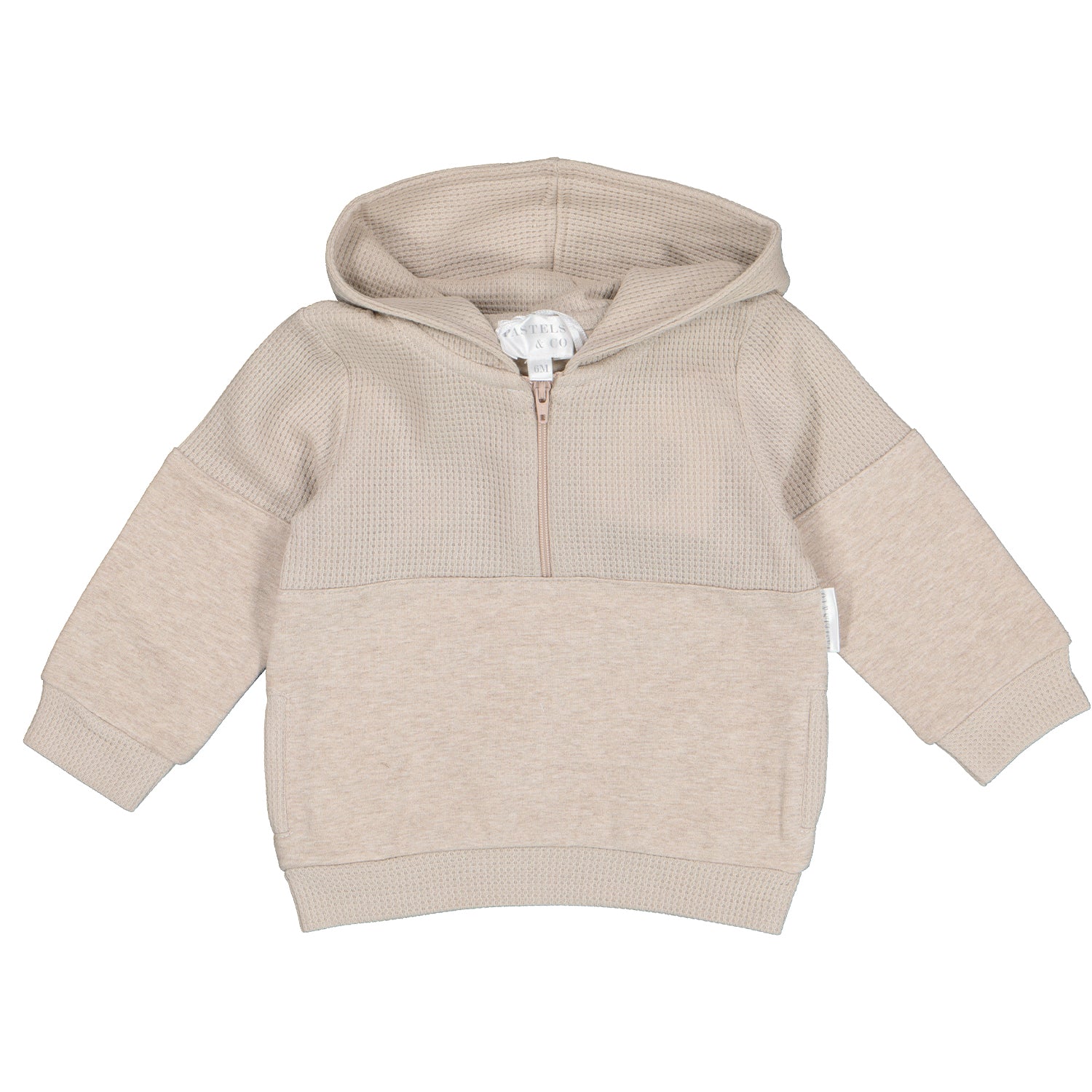 Beige Waffle Zip Tracksuit