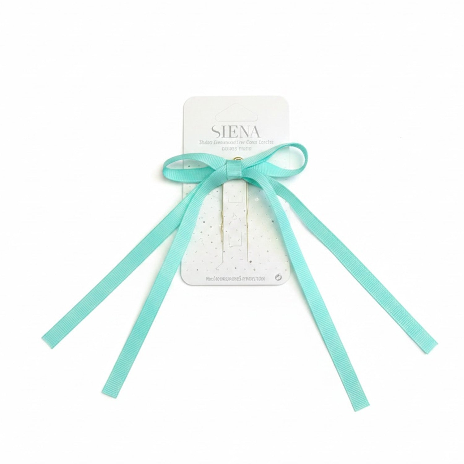Aqua Ribbon Bow Hair Clips