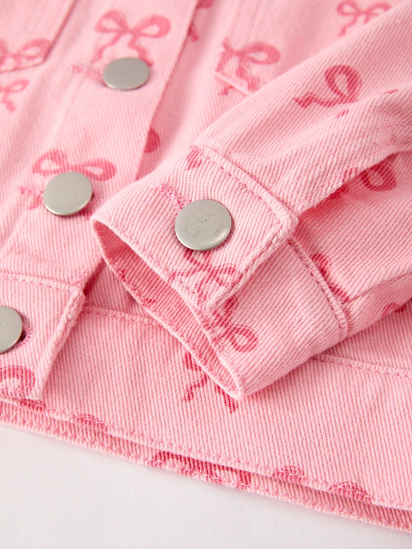 Pink Bow Girls Denim Jacket