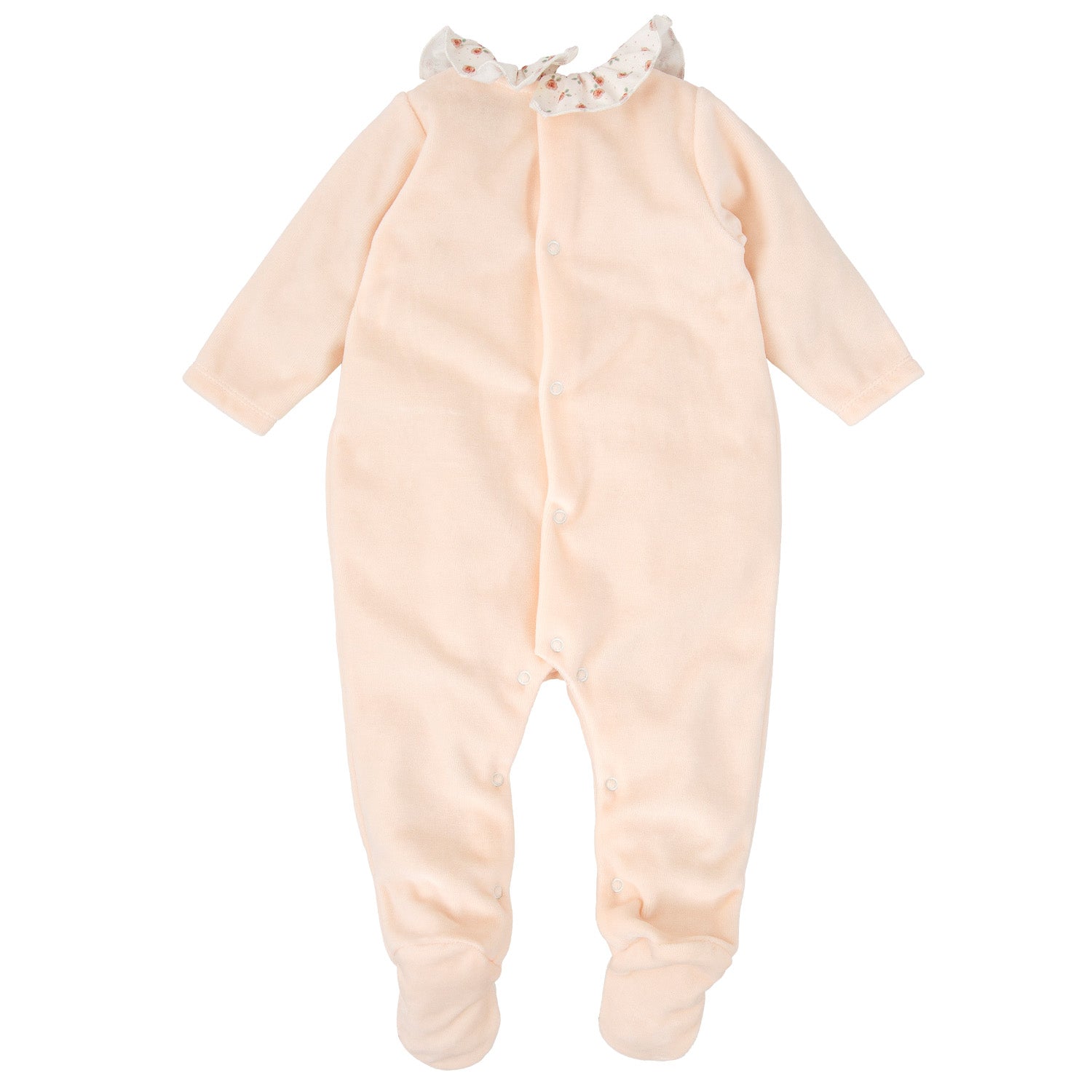 Peach Floral Trim Babygrow