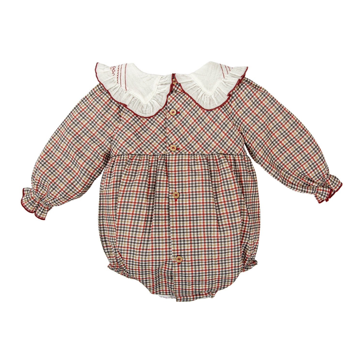 Girls Red Check Romper