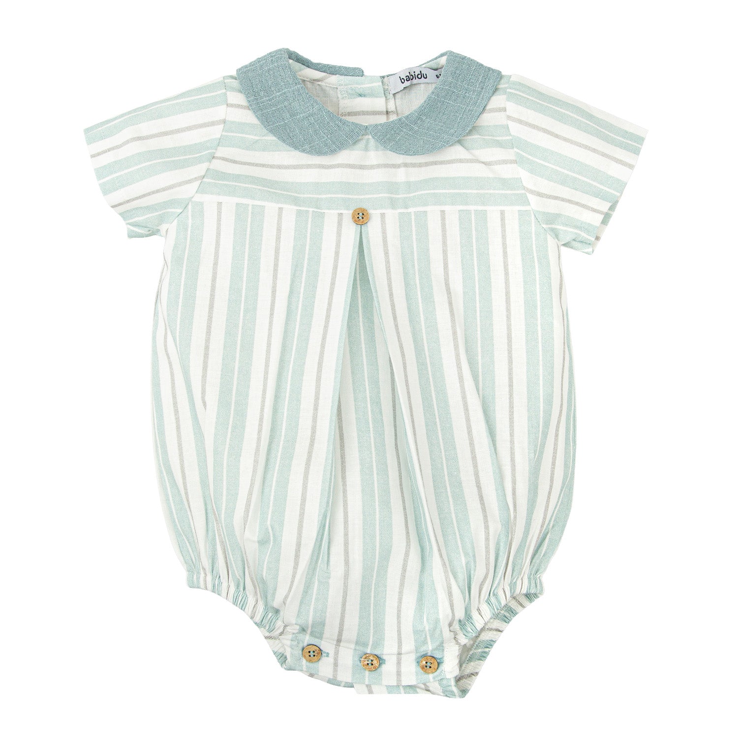 Sage Green Stripe Romper