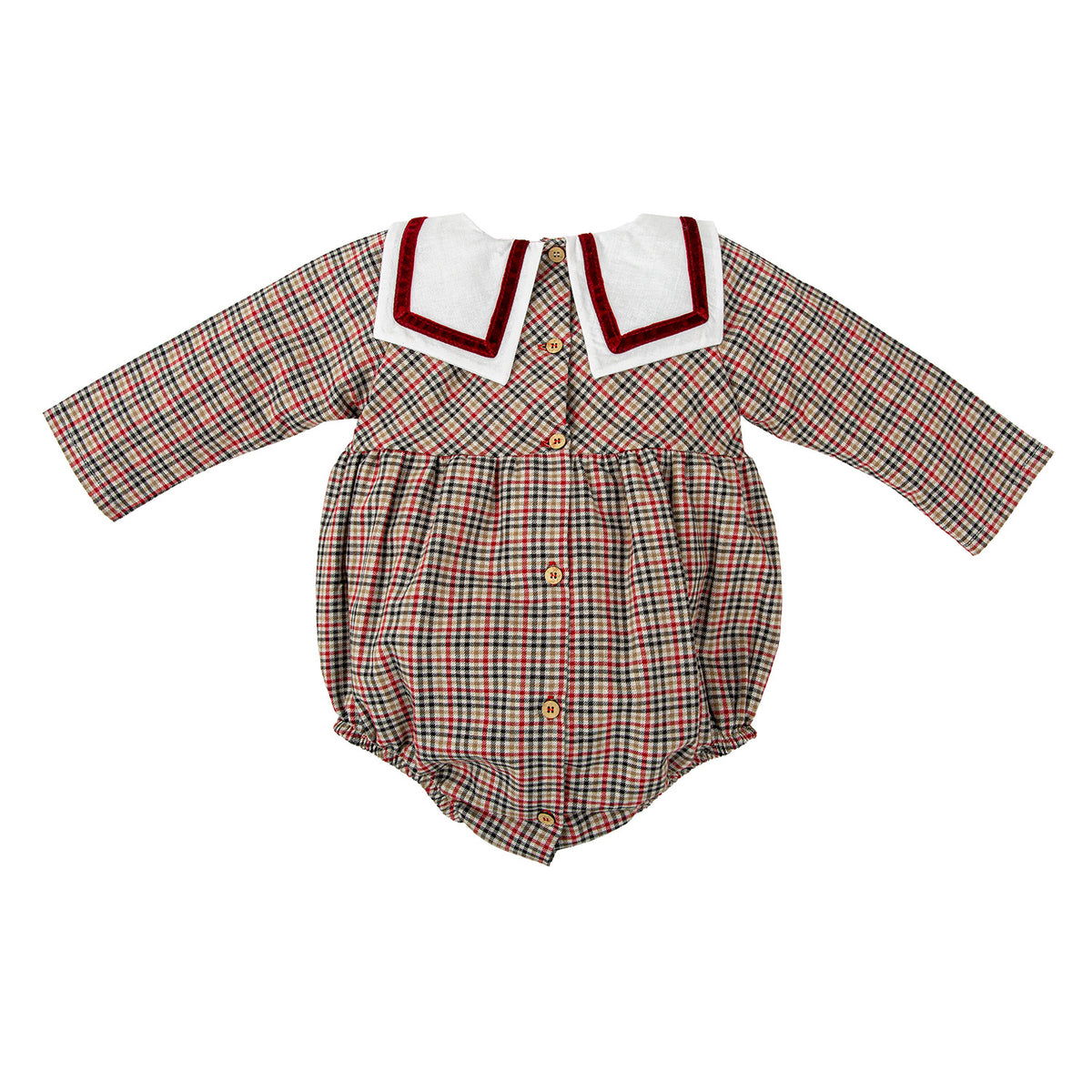 Boys Red Check Romper
