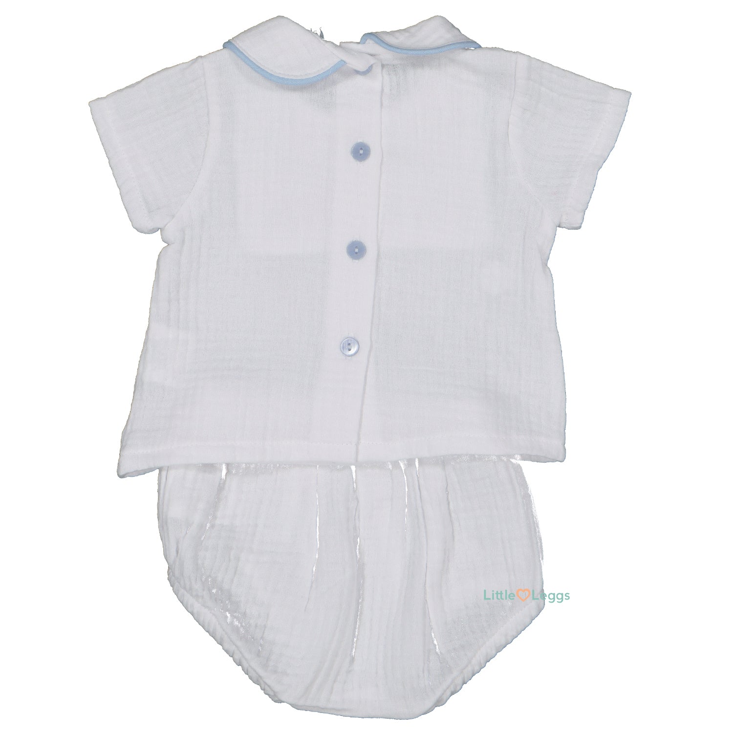 White Smocked Cheesecloth Set