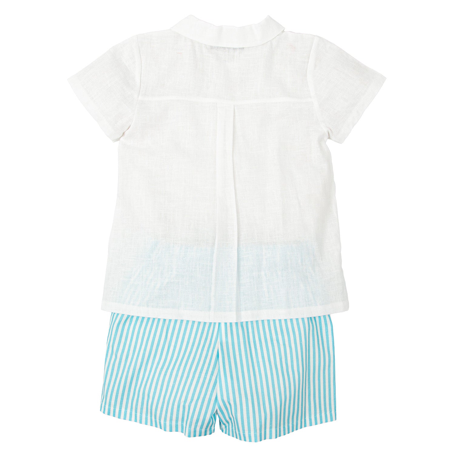 Turquoise Stripe Linen Set