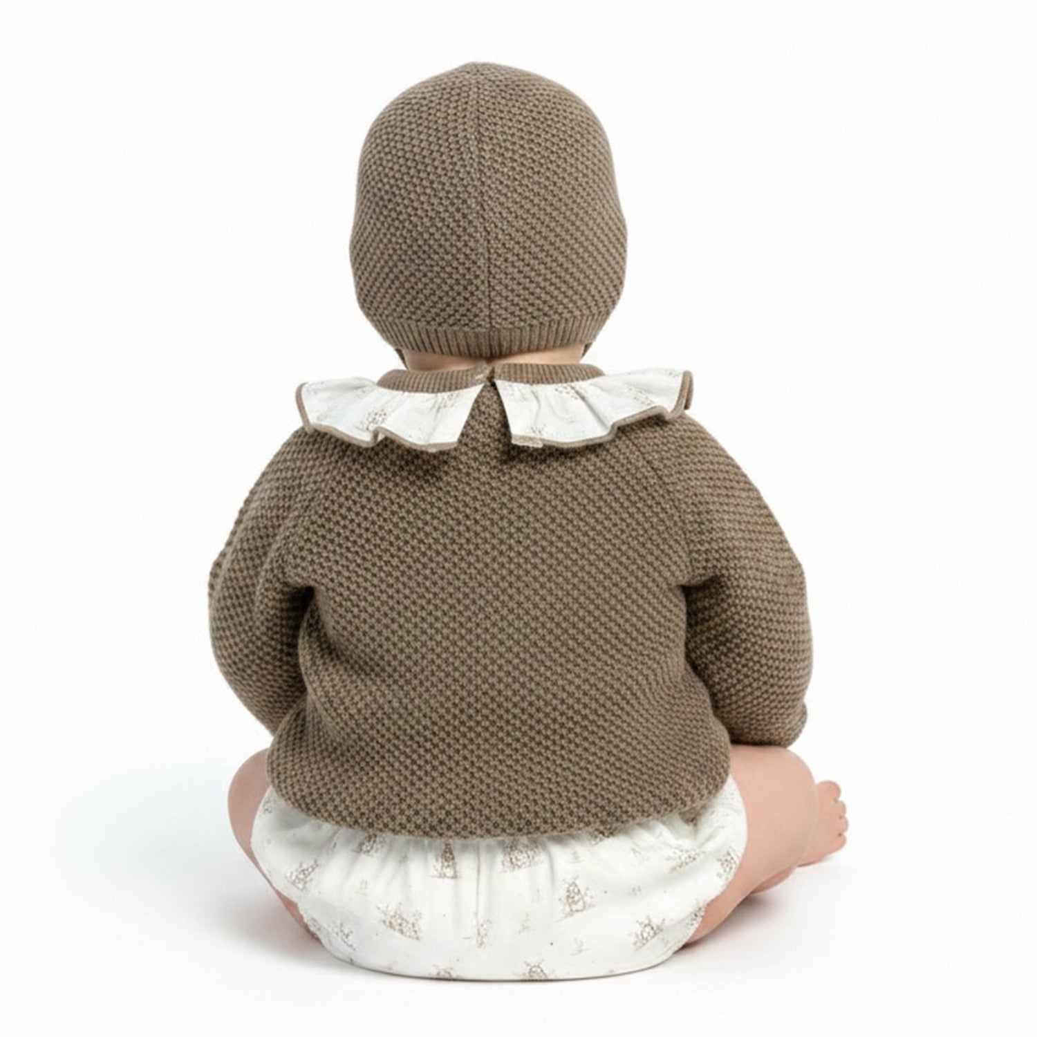 Brown Knit Bloomer & Hat Set