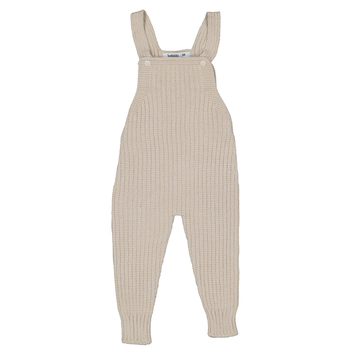 Sand Dungaree Ribbed Knit Set