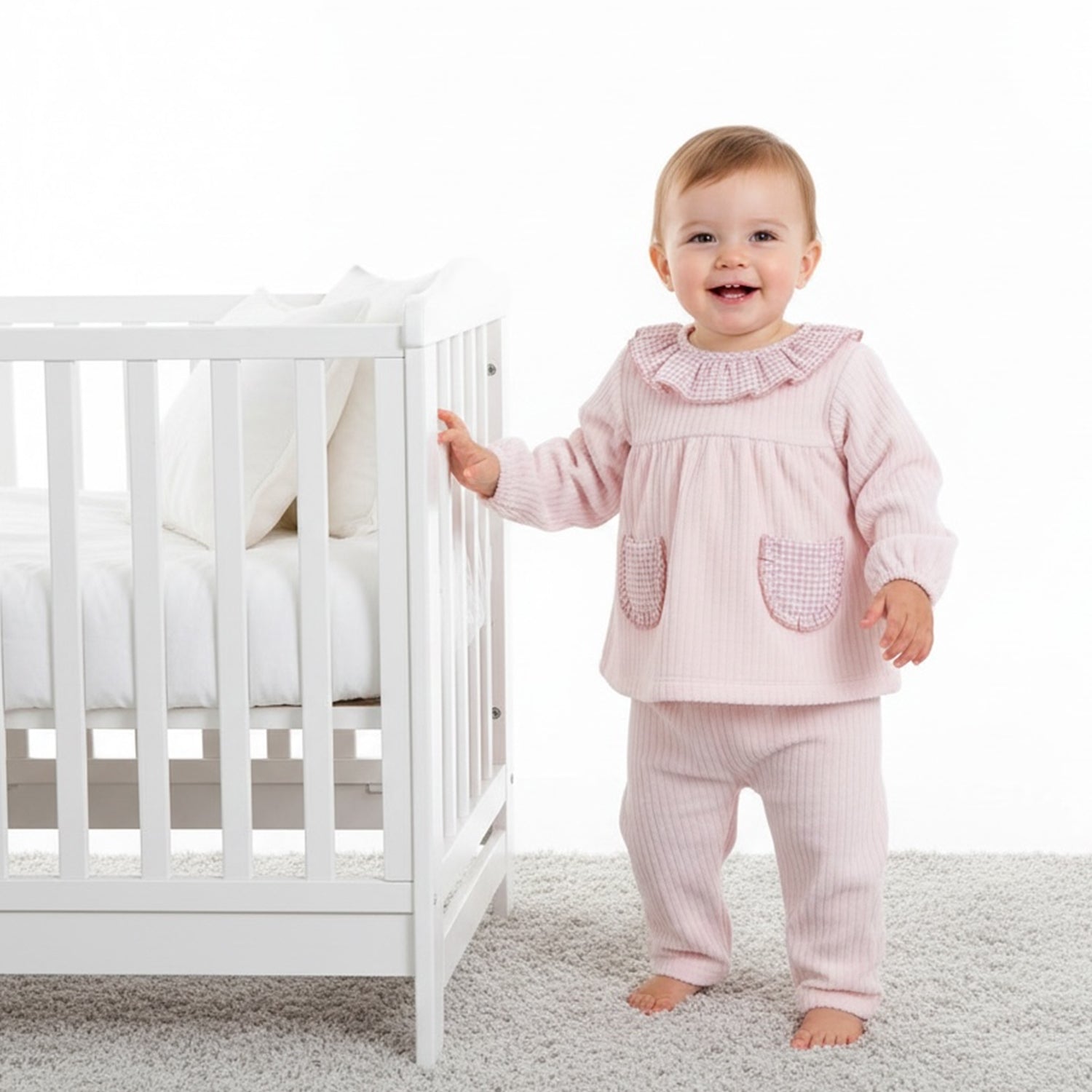Salmon Velour Ribbed Set