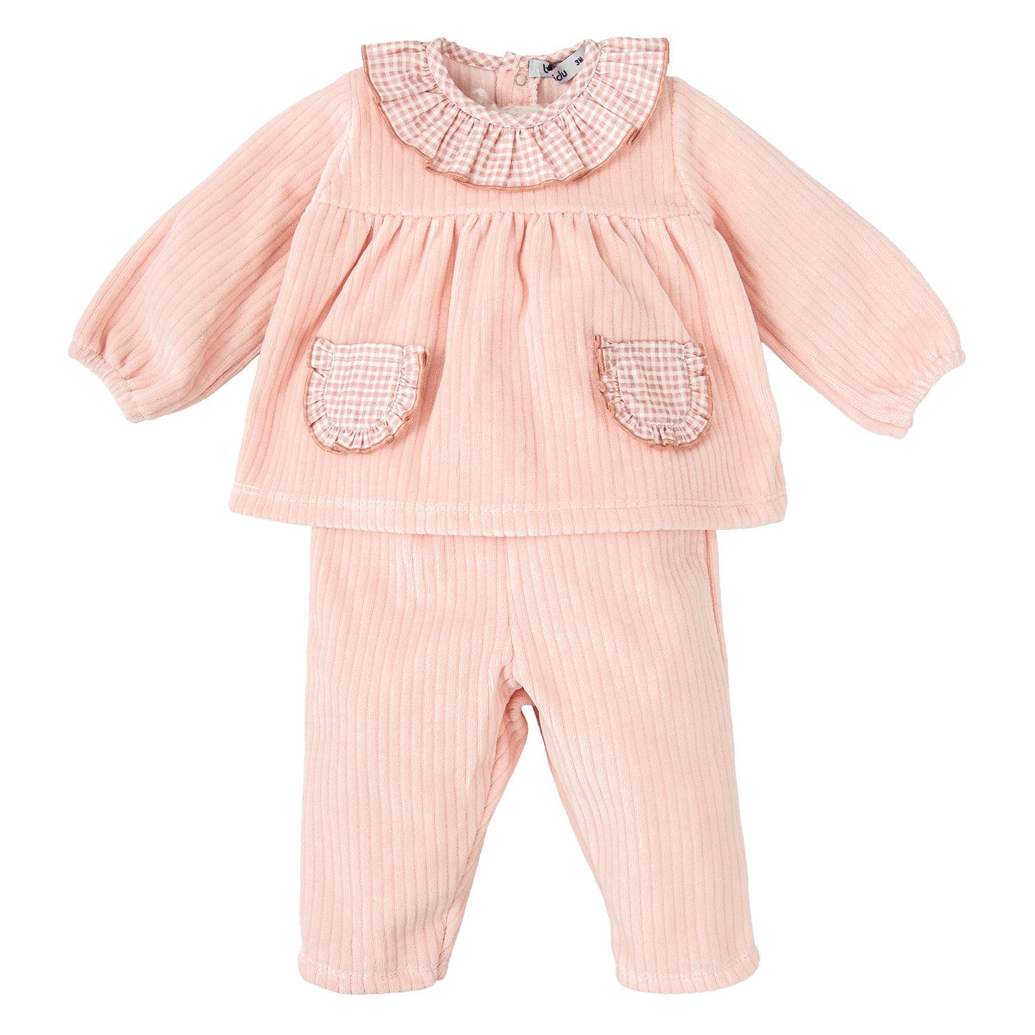 Salmon Velour Ribbed Set