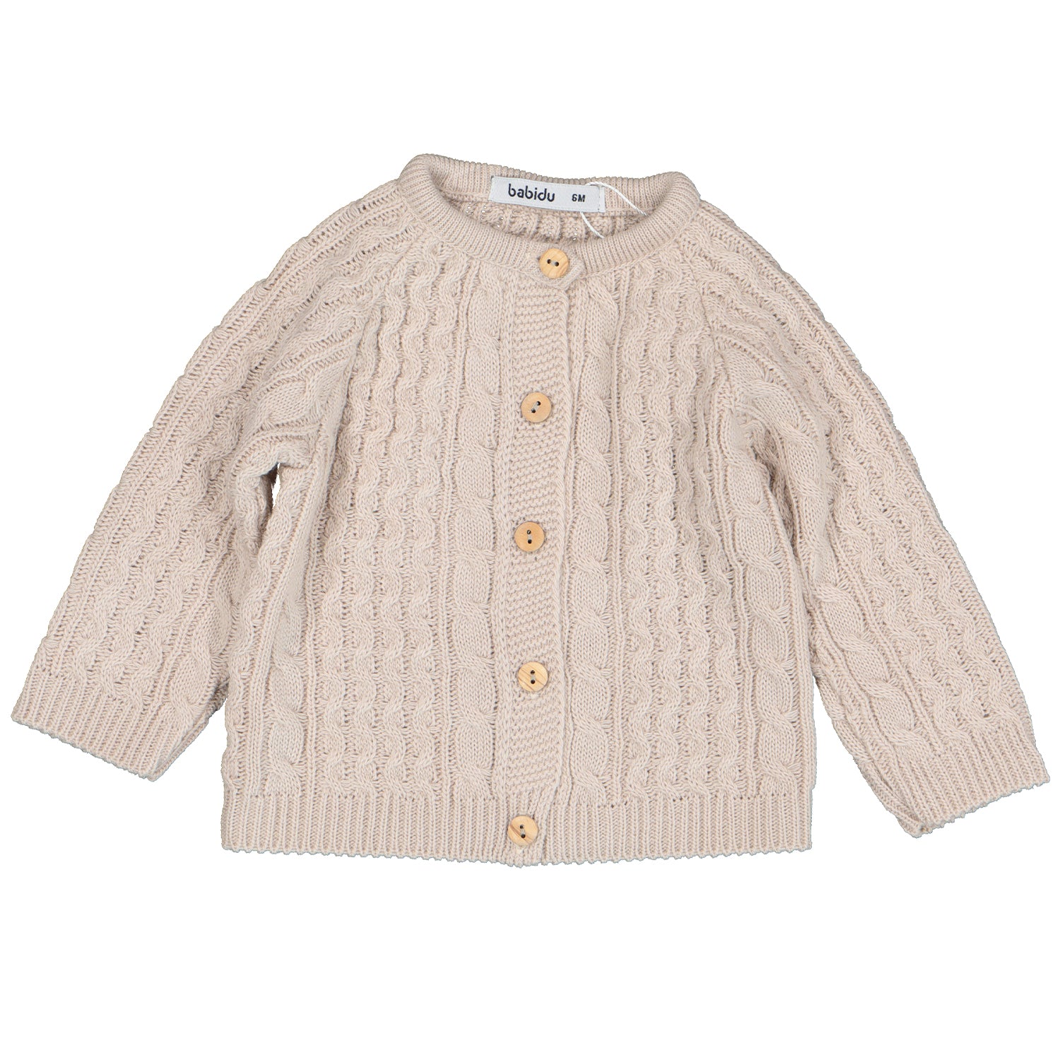 Sand Cable Knit Set & Hat