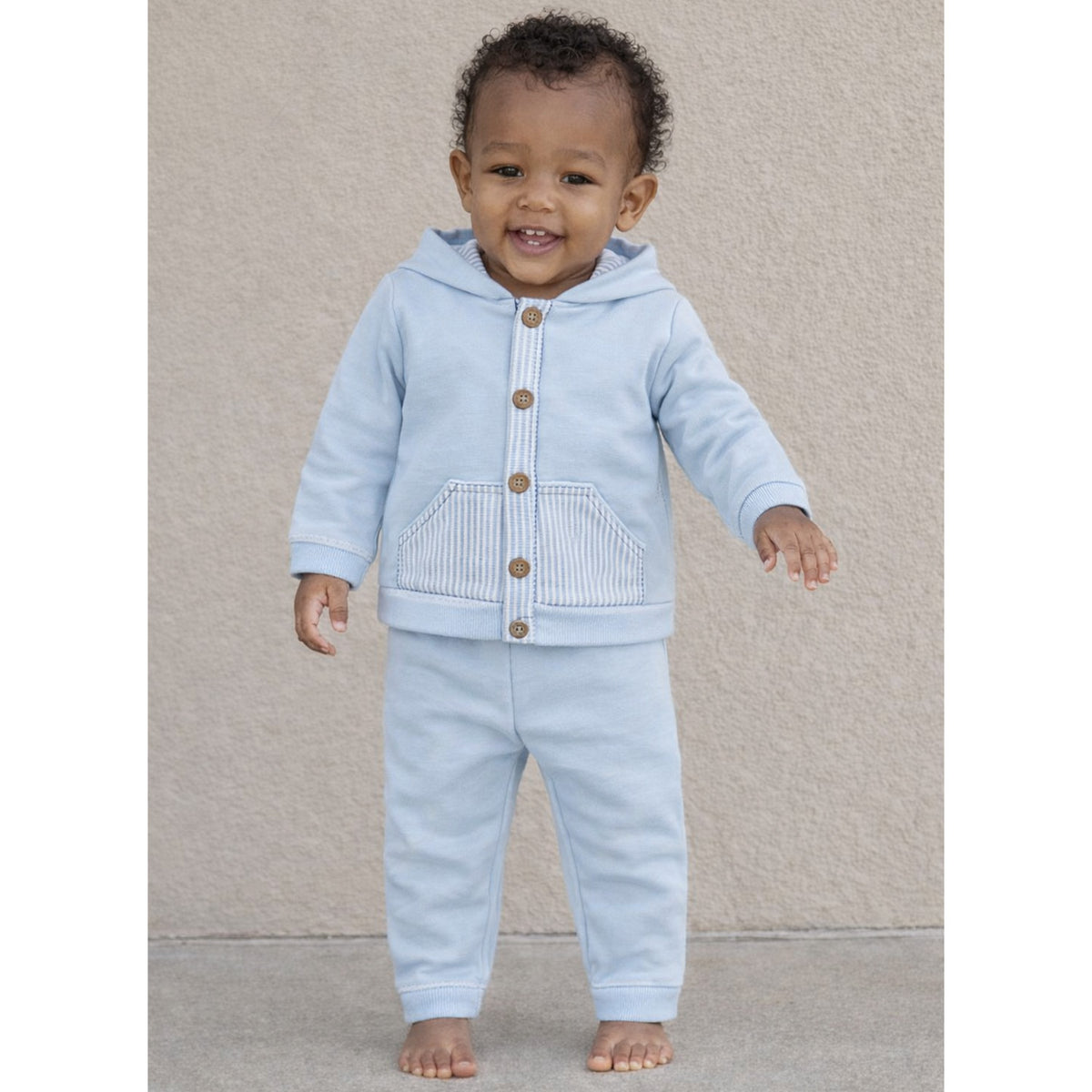Pale Blue Stripe Trim Tracksuit