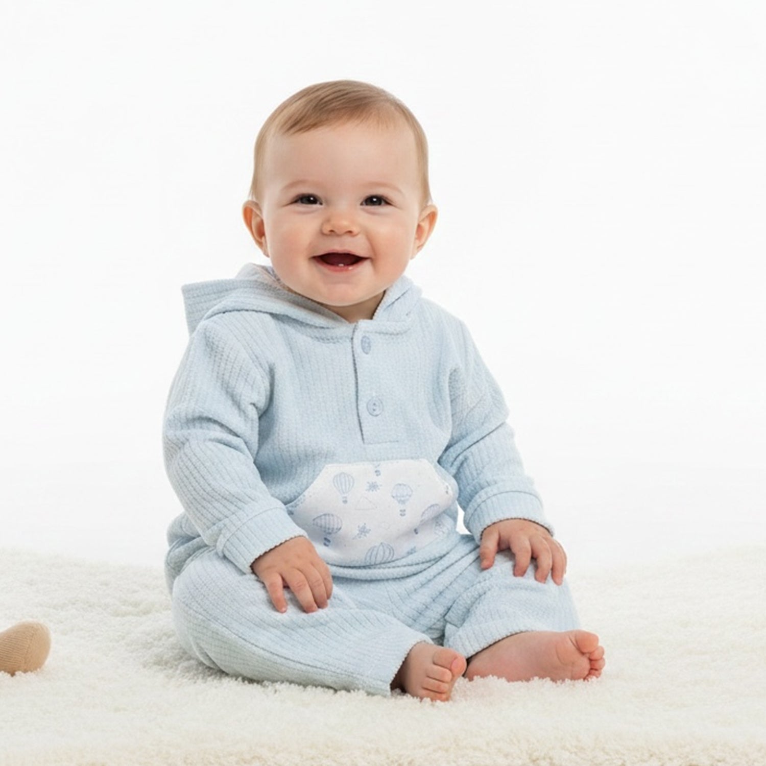 Duck Egg Blue Hot Air Balloon Hooded Outfit