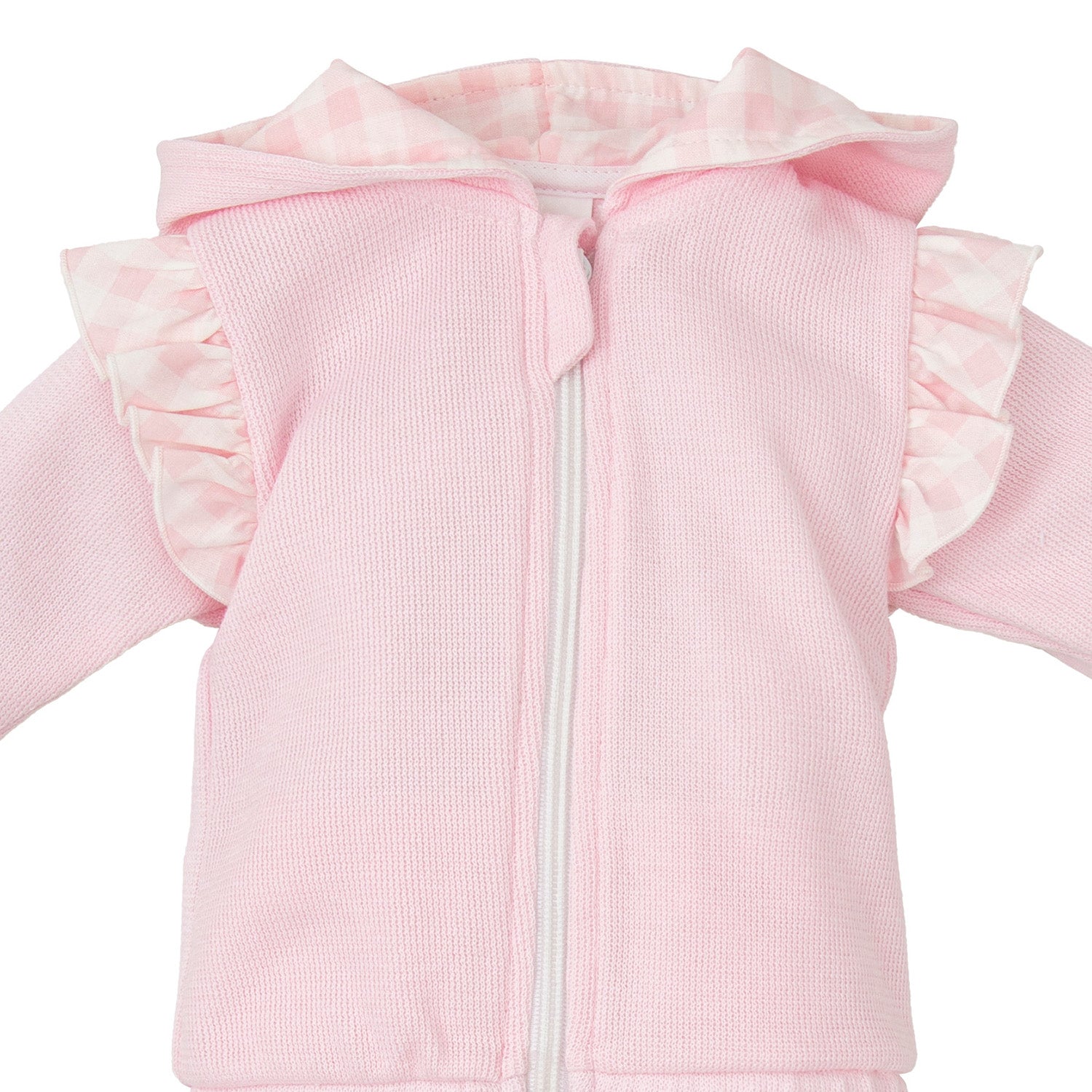 Pink Check Hooded Tracksuit