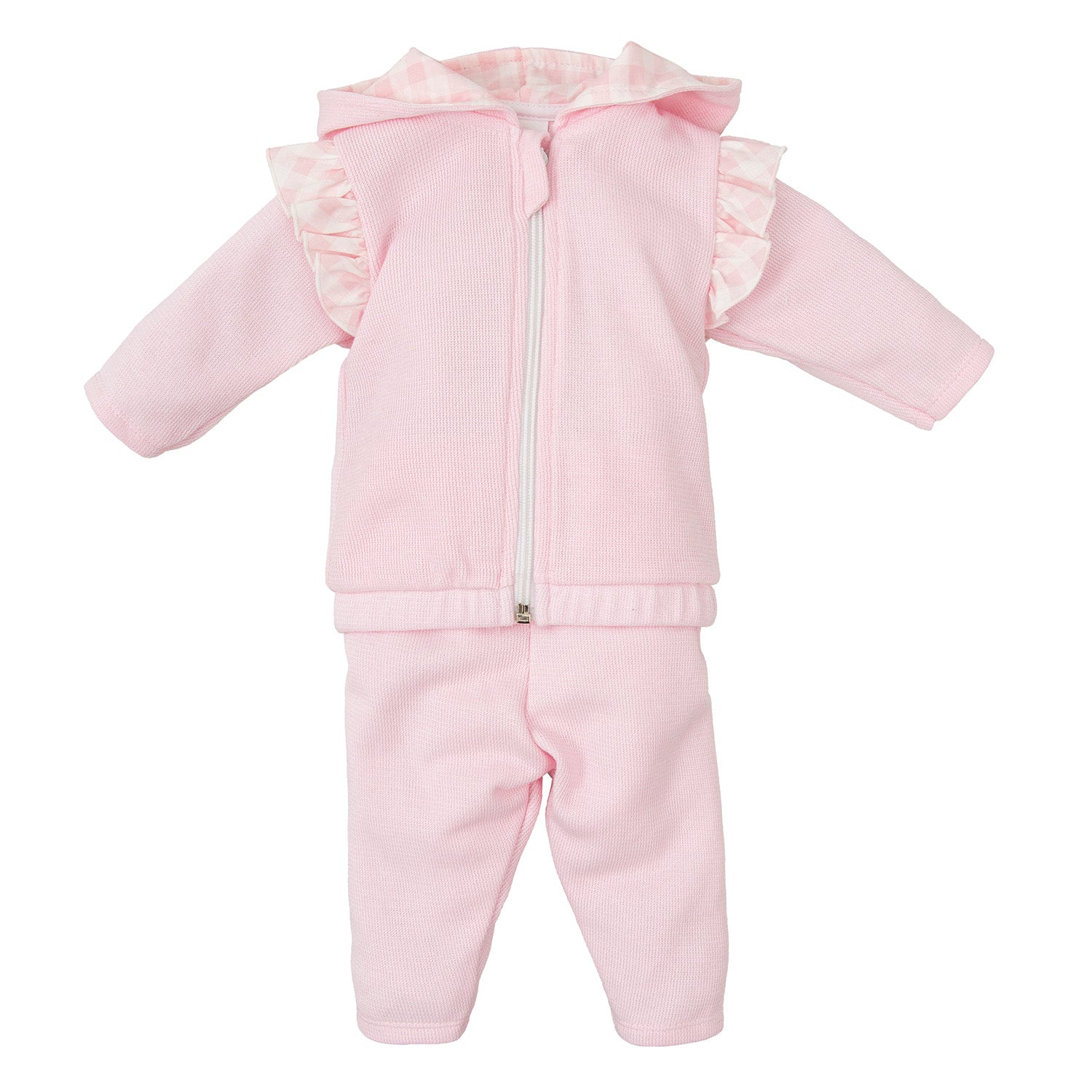 Pink Check Hooded Tracksuit