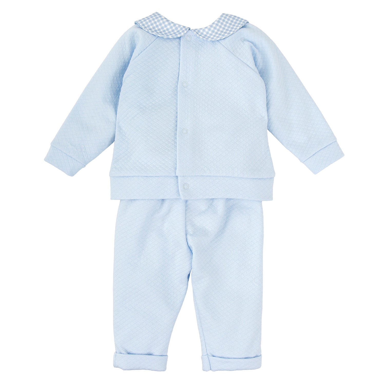 Pale Blue Check Trim Outfit