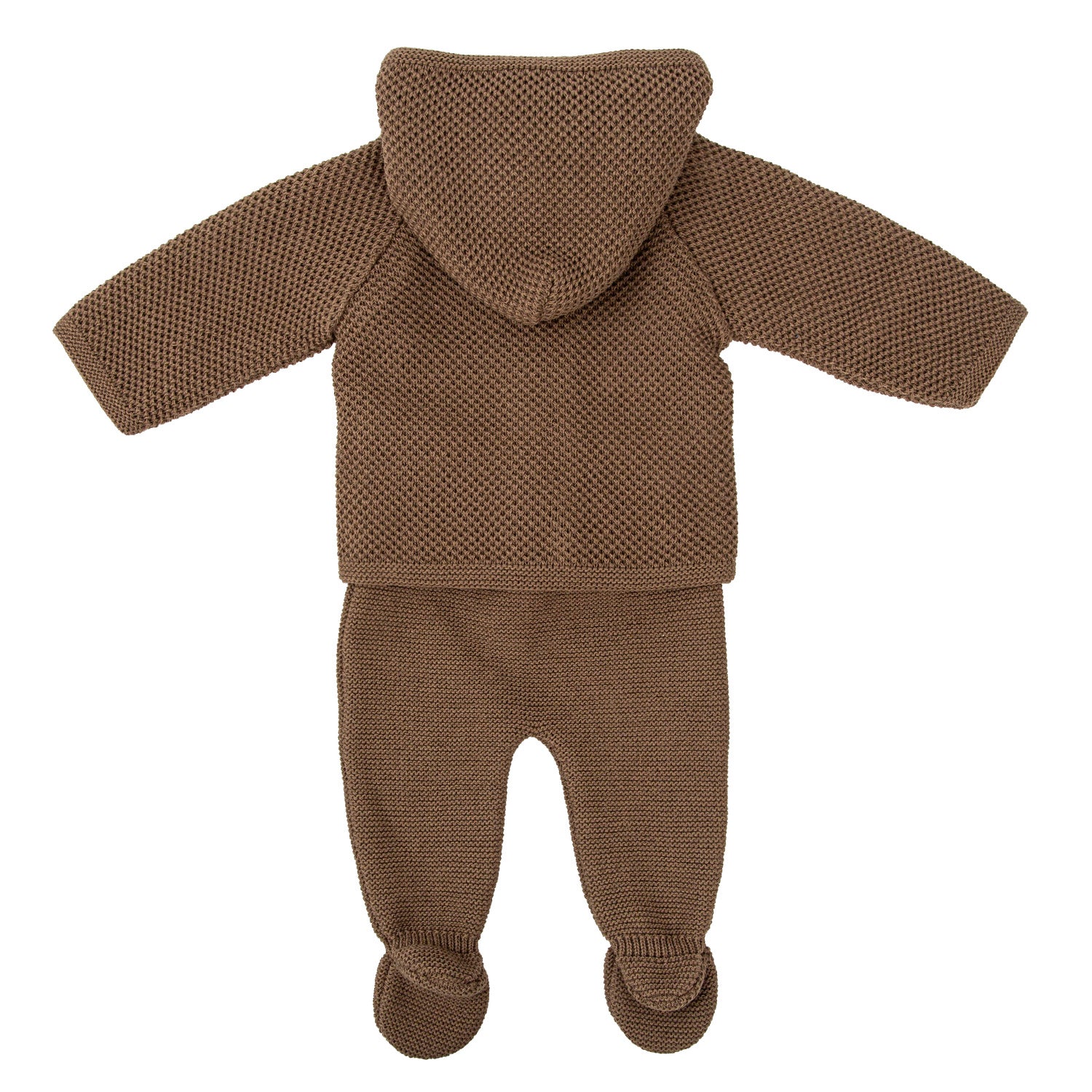Brown Knitted Hooded Set
