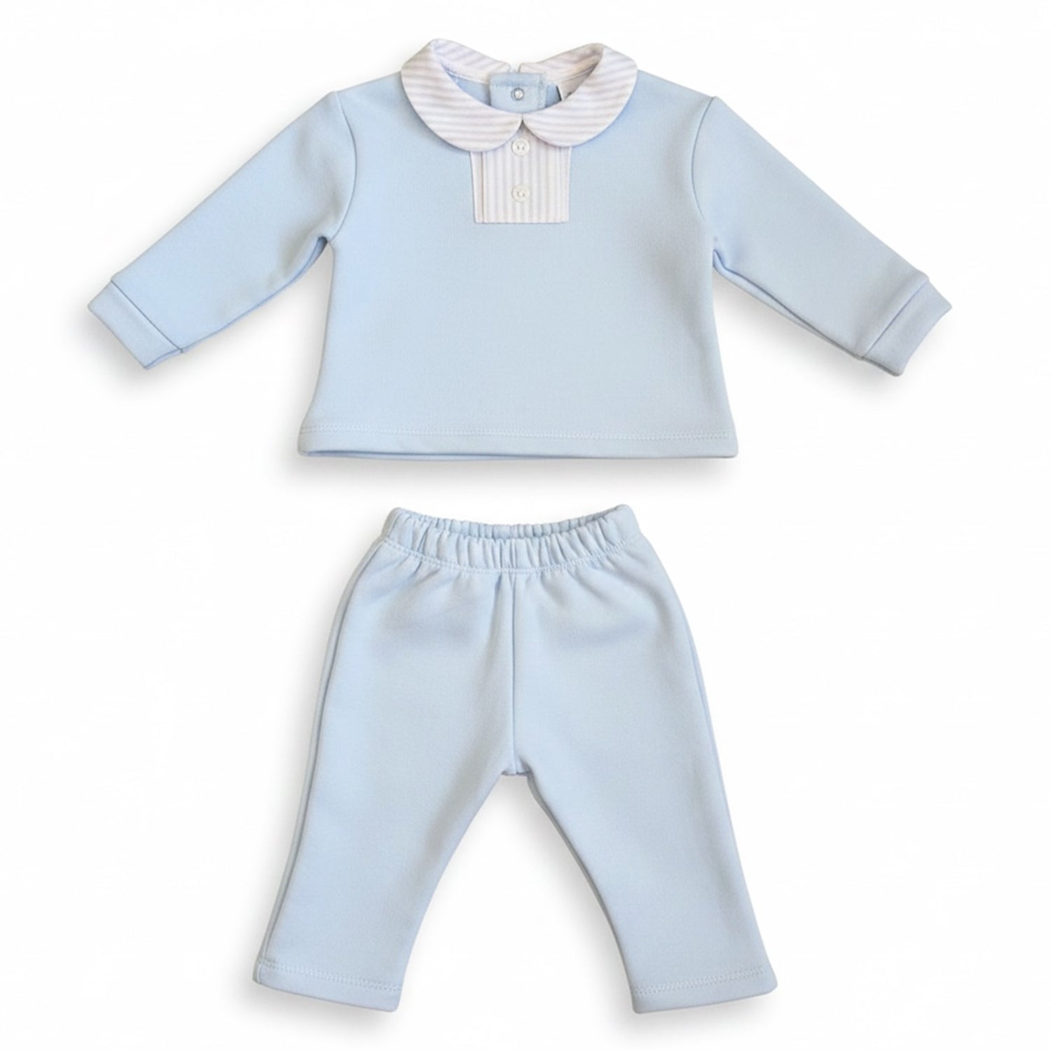 Pale Blue Stripe Trim Outfit