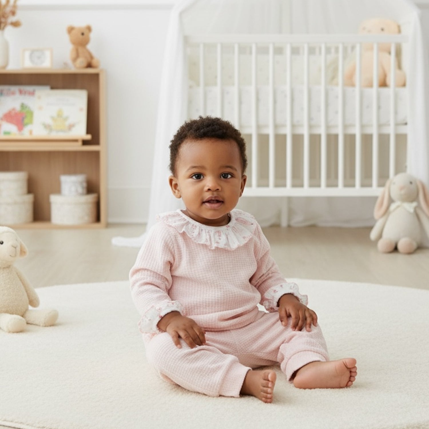 Salmon Velour Hot Air Balloon Frill Collar Set