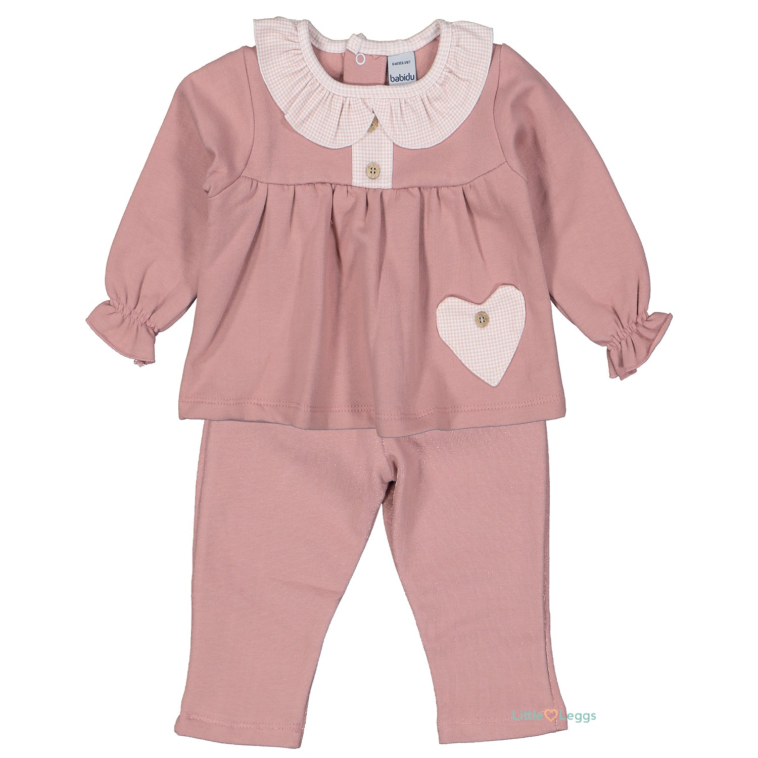 Dusty Pink Heart Trouser Set