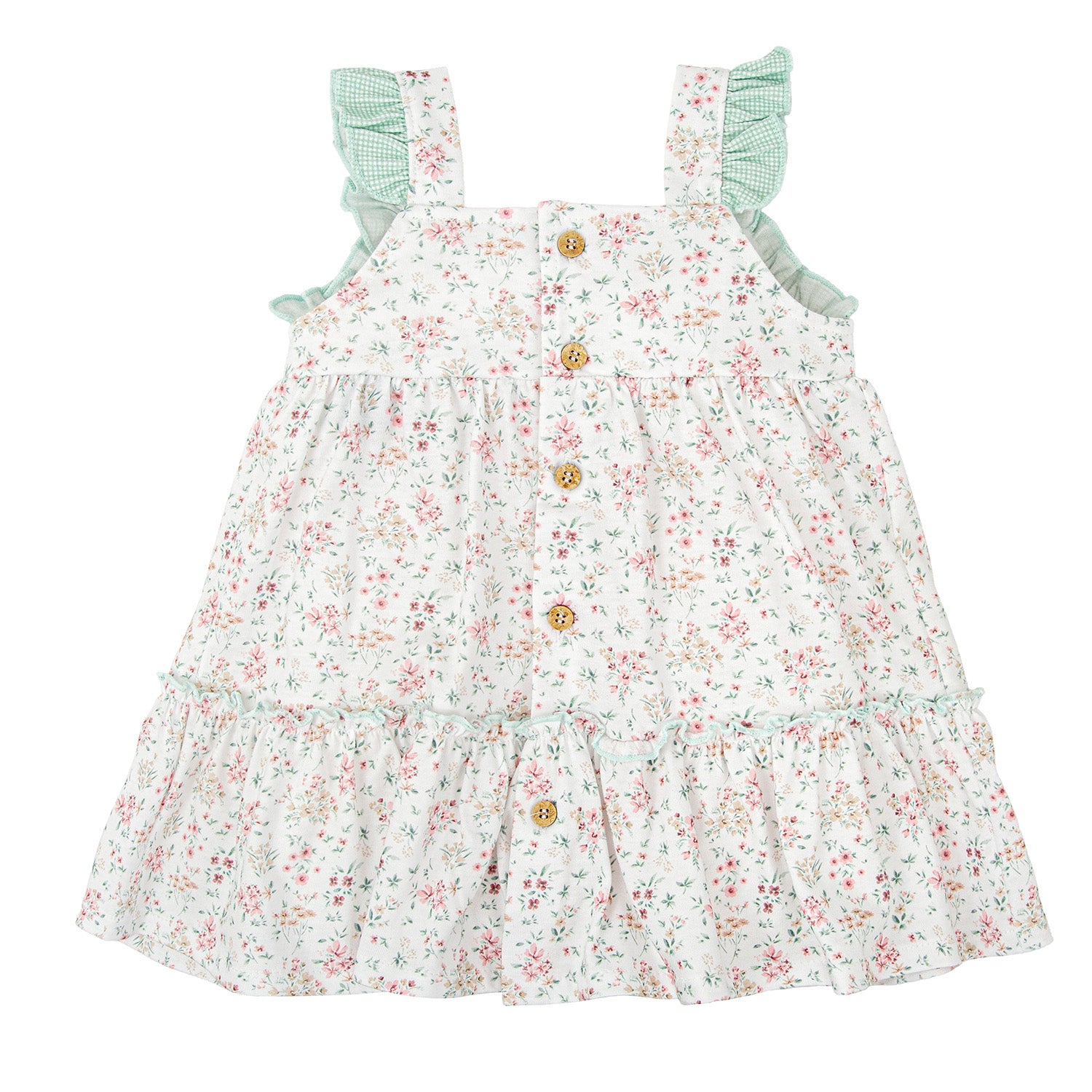 Pink Floral Tiered Dress