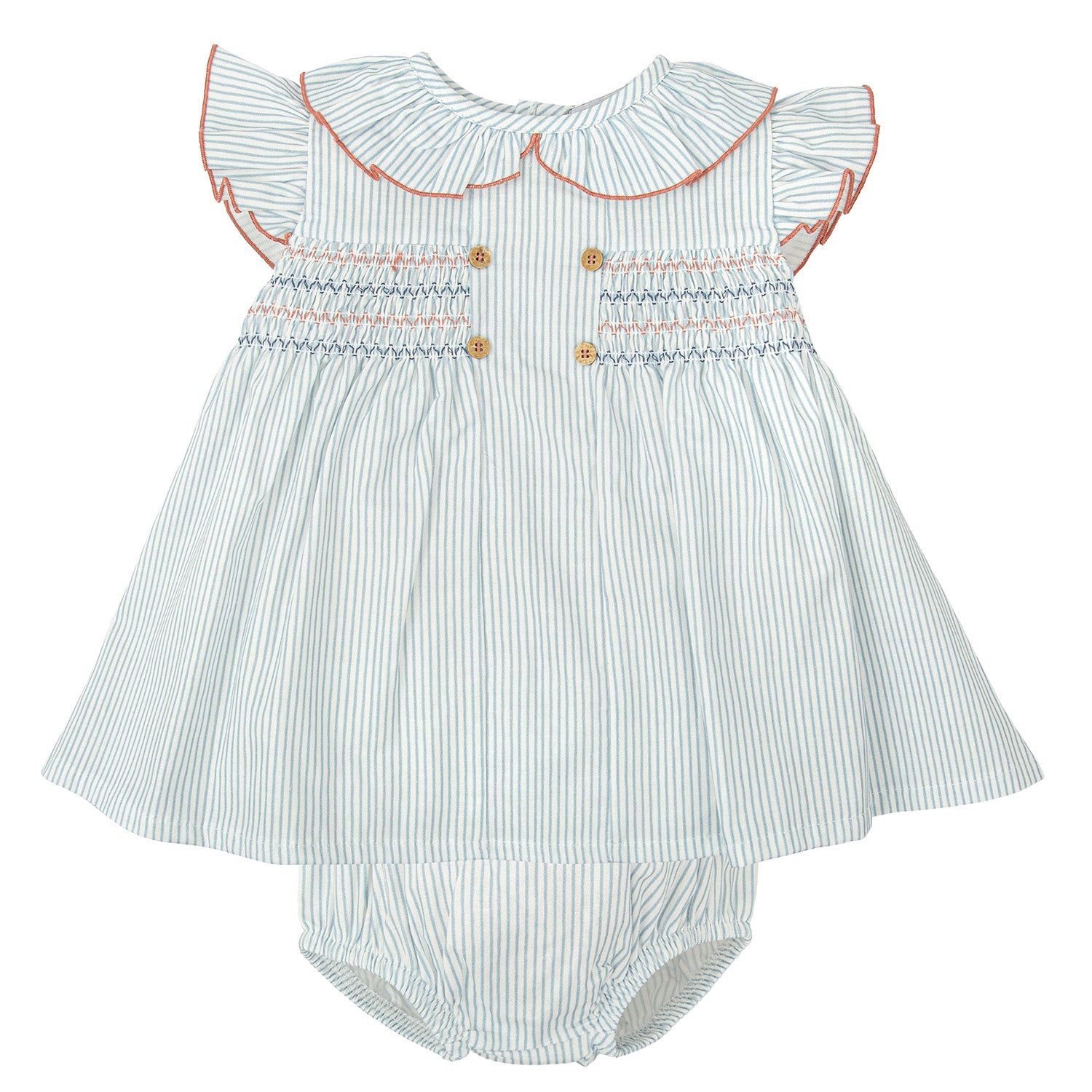 Blue Stripe Dress & Bloomers