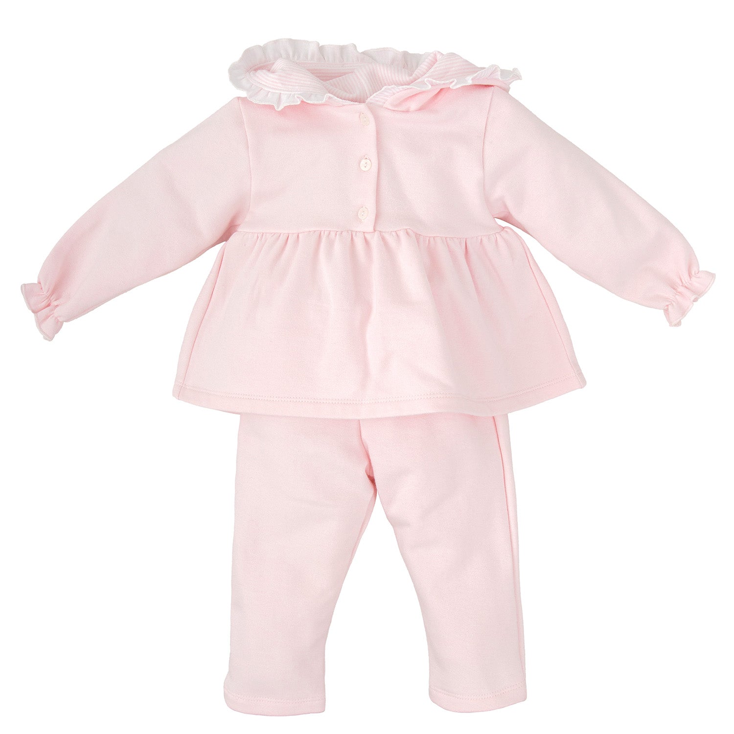 Pink Stripe Peplum Frill Tracksuit