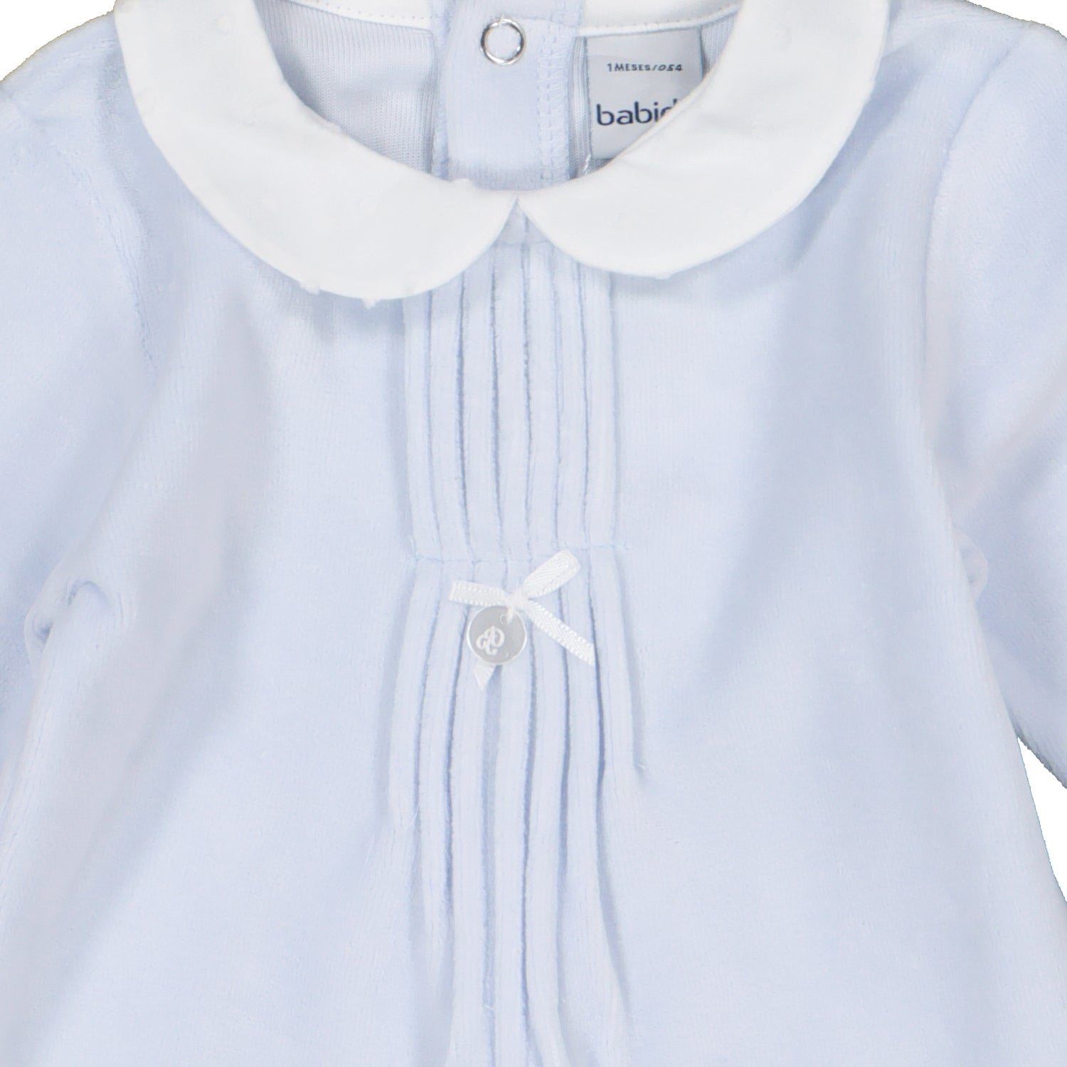 Blue Pleated Front Babygrow