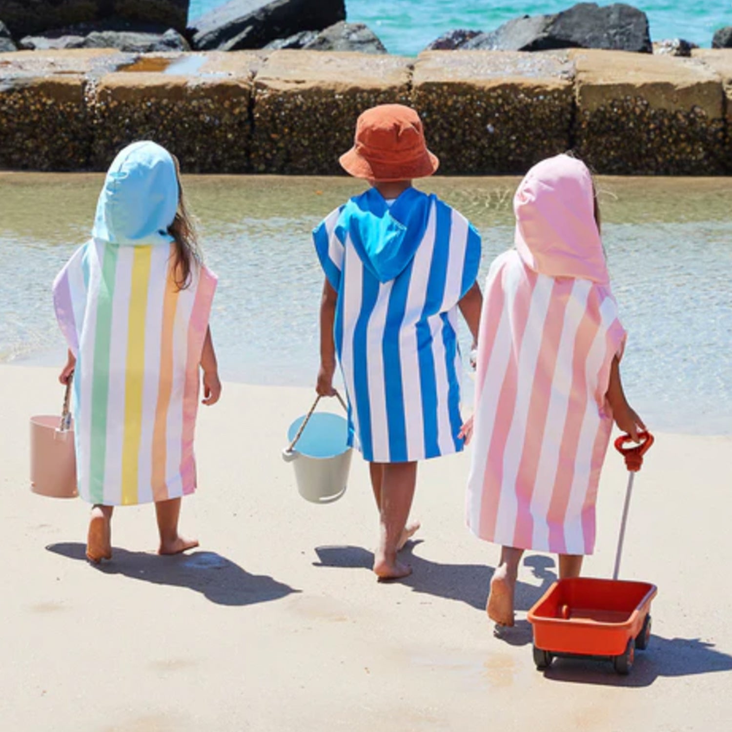 Kids Poncho - Whitsunday Blue