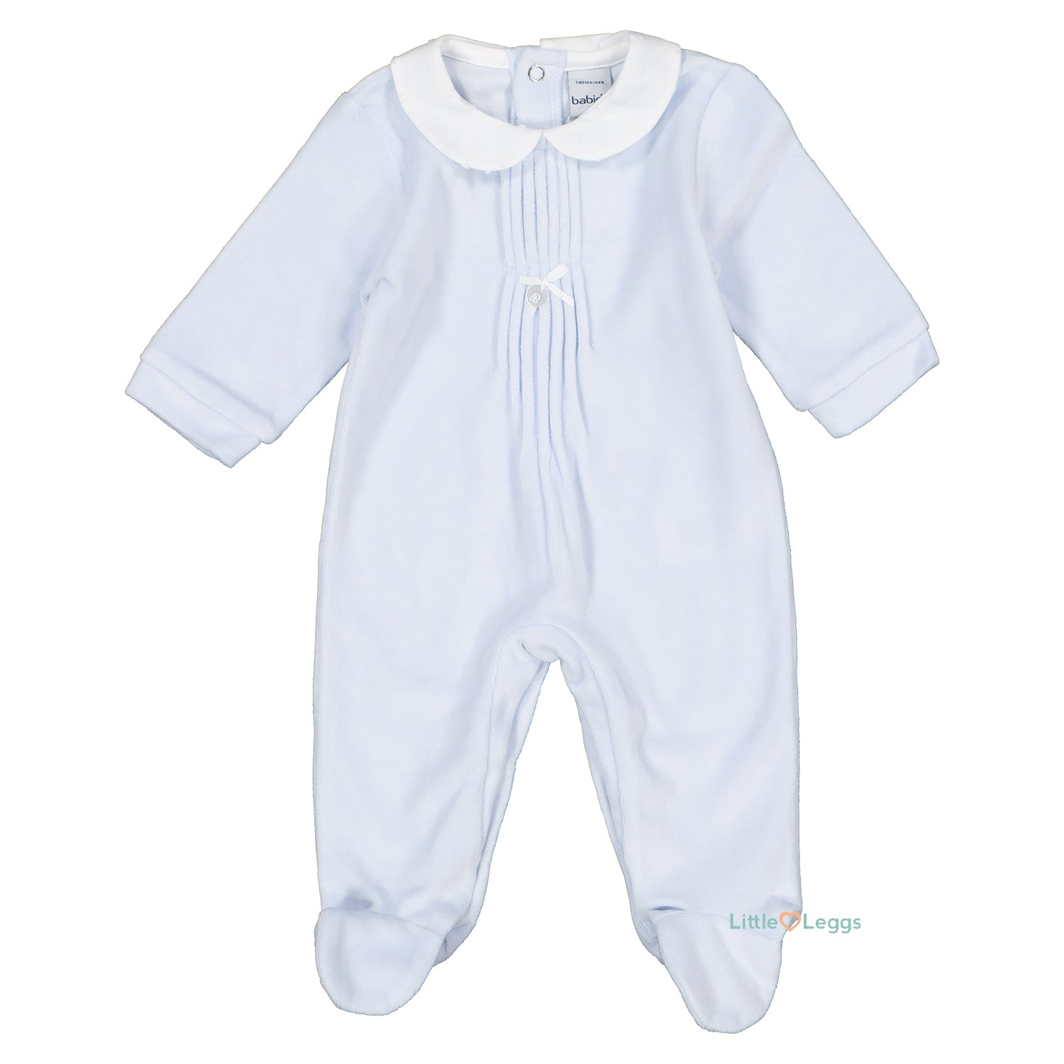 Blue Pleated Front Babygrow