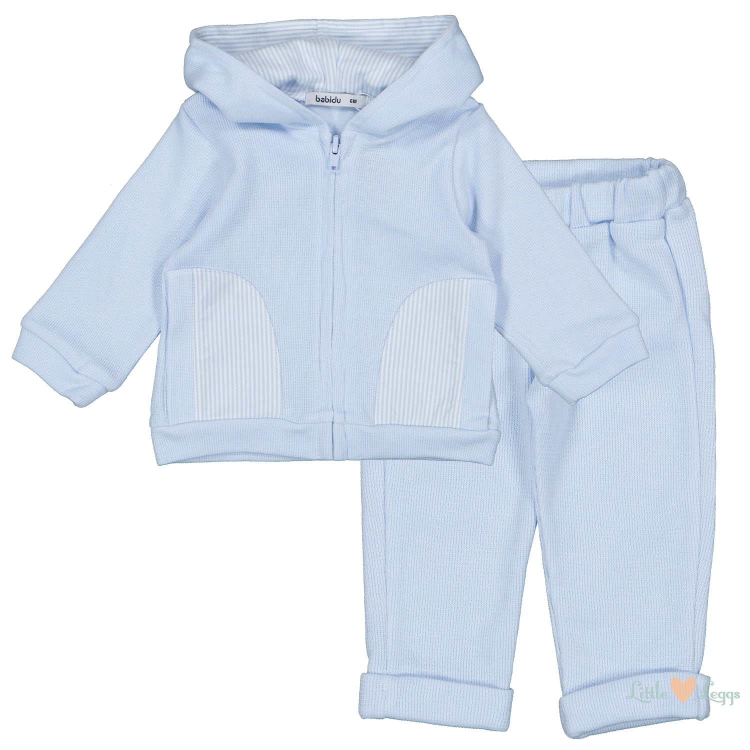 Pale Blue Stripe Trim Tracksuit